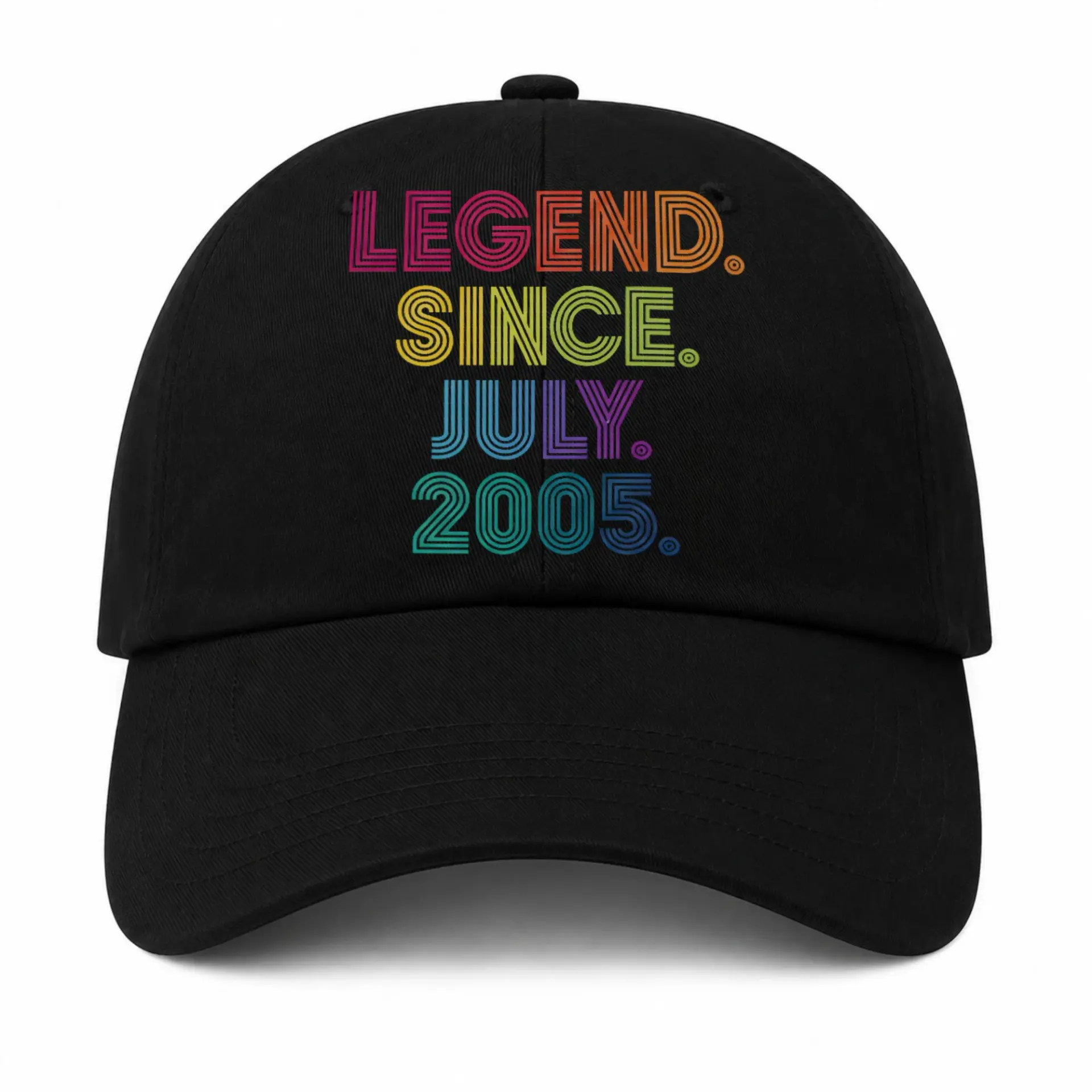 Vinyl Sticker Pack Legend Since July 2005 Aesthetic Multi-Color Striped Text Decals for Laptop Water Bottle Journal