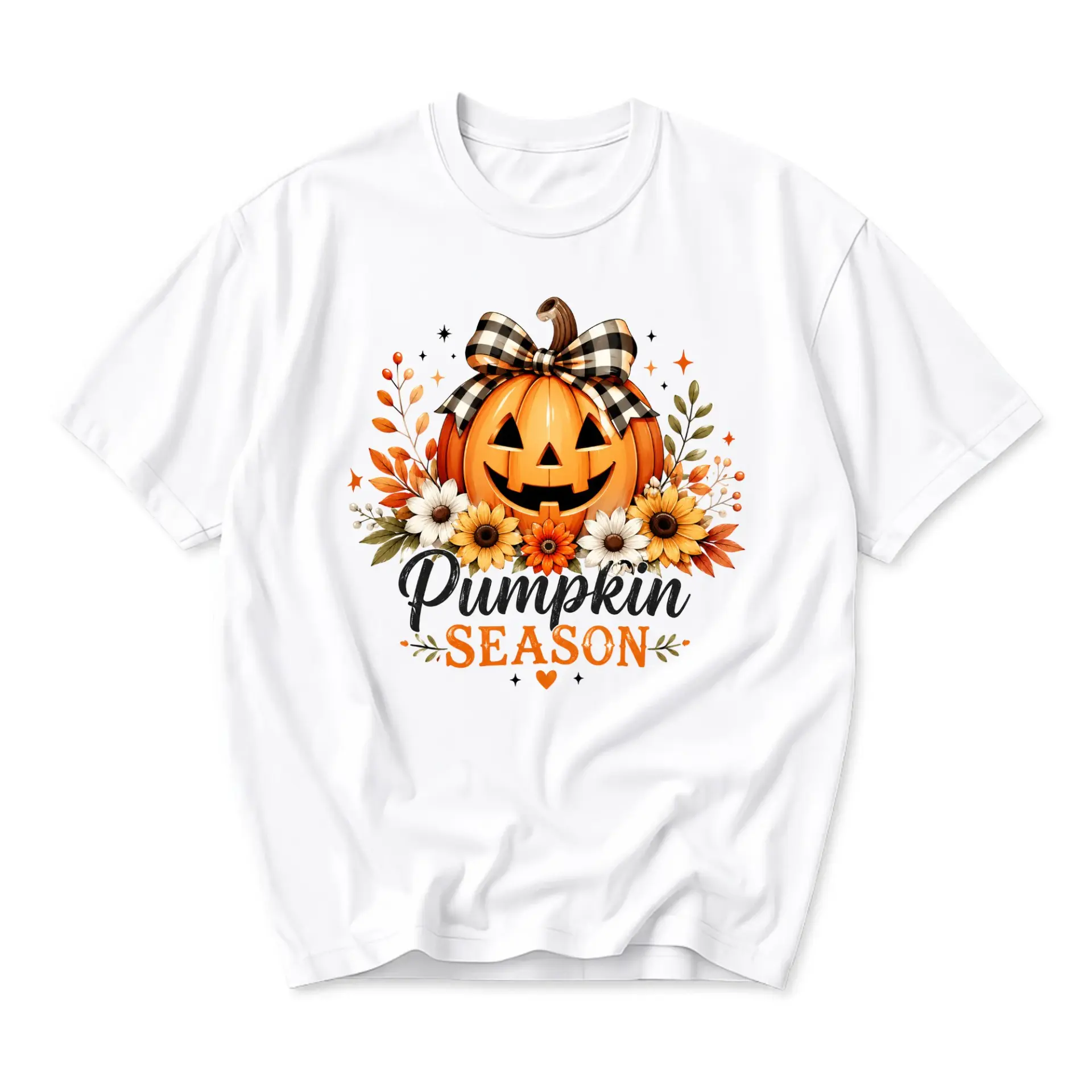 T-shirt Pumpkin Season Graphic Tee Fall Autumn Thanksgiving Apparel Unisex Crew Neck Casual Everyday Holiday Shirt