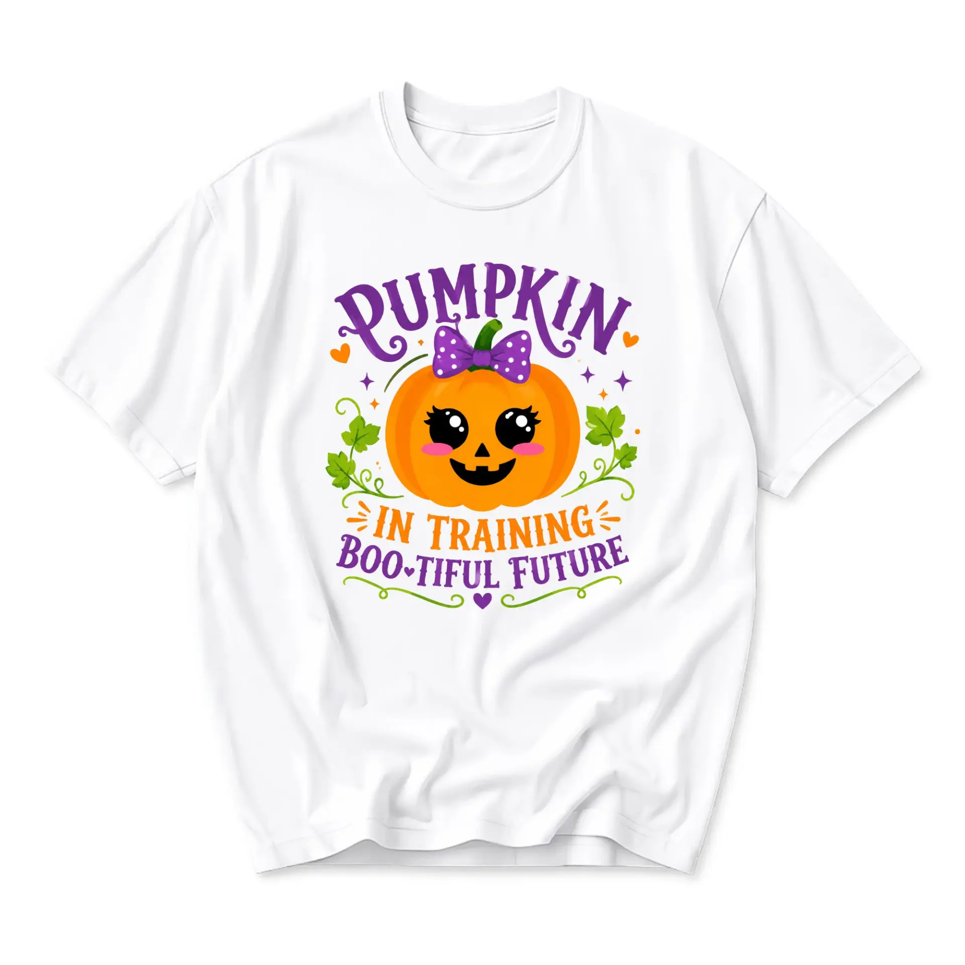 Graphic Tee Pumpkin in Training Boo-Tiful Future Unisex Crew Neck Casual Everyday Short Sleeve Cotton Blend Shirt