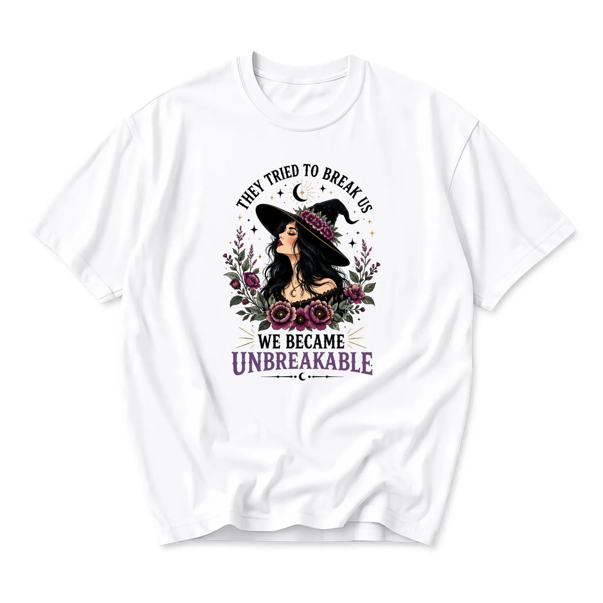 Graphic Tee Witch Art Inspirational Quote Unisex Cotton Blend Shirt for Casual Everyday Style and Self Expression