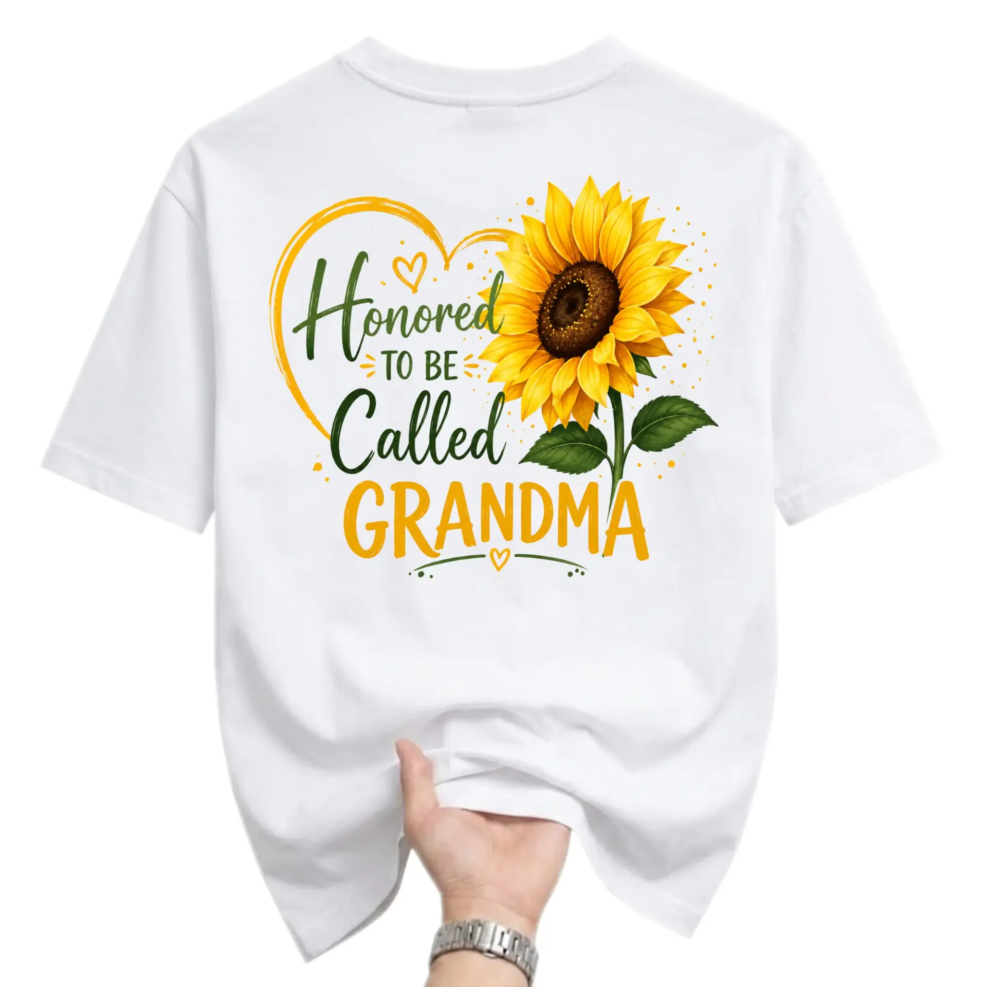 Graphic Tee Honored to Be Called Grandma Sunflower Print Unisex Shirt for