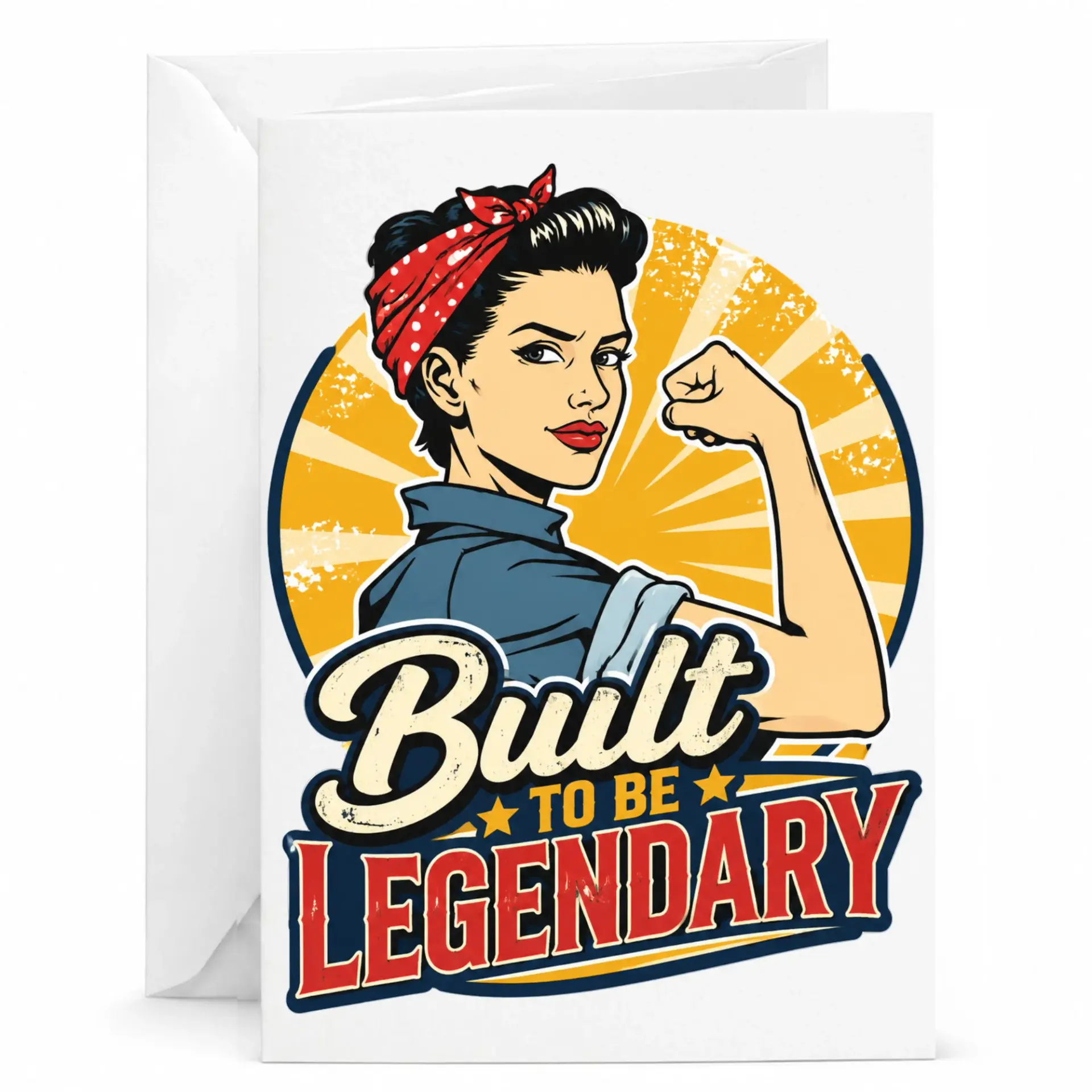 Greeting Card Built to Be Legendary Retro Inspired Empowering Design for Personal Expression and Special Occasions