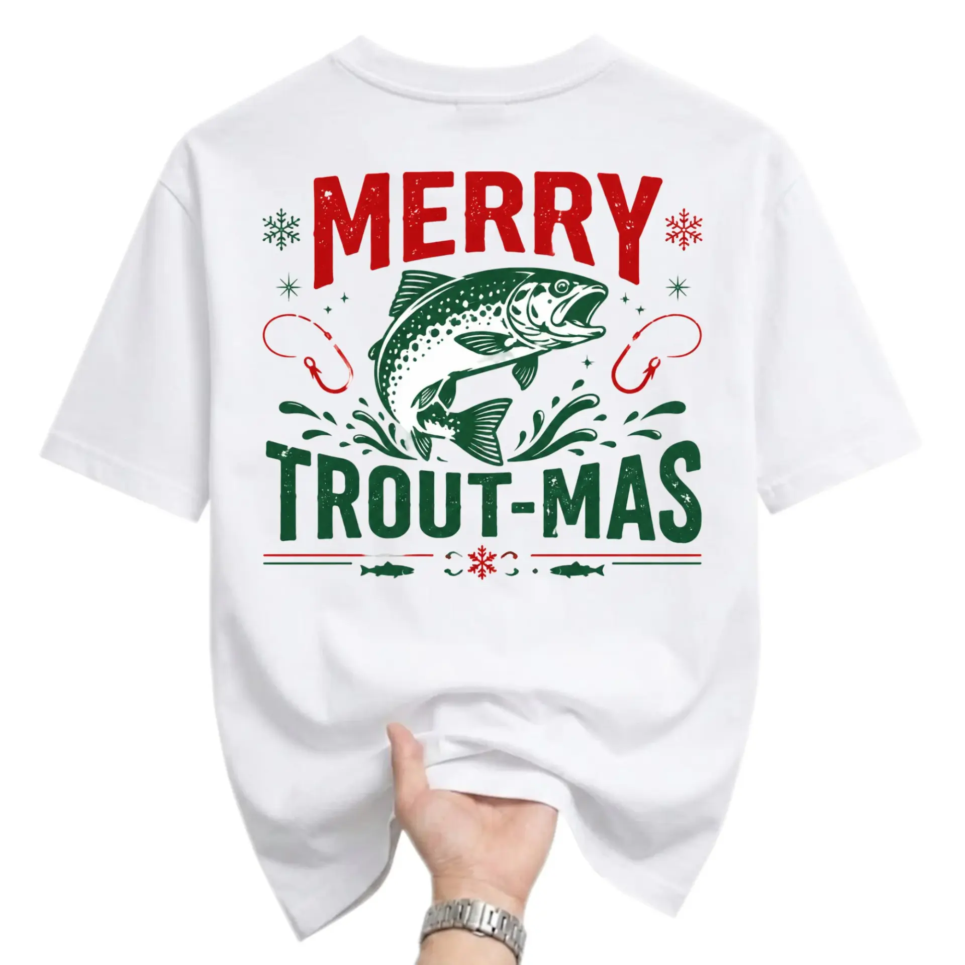 Funny Shirt Merry Trout-Mas Graphic Tee Unisex Holiday Fishing Gift Apparel