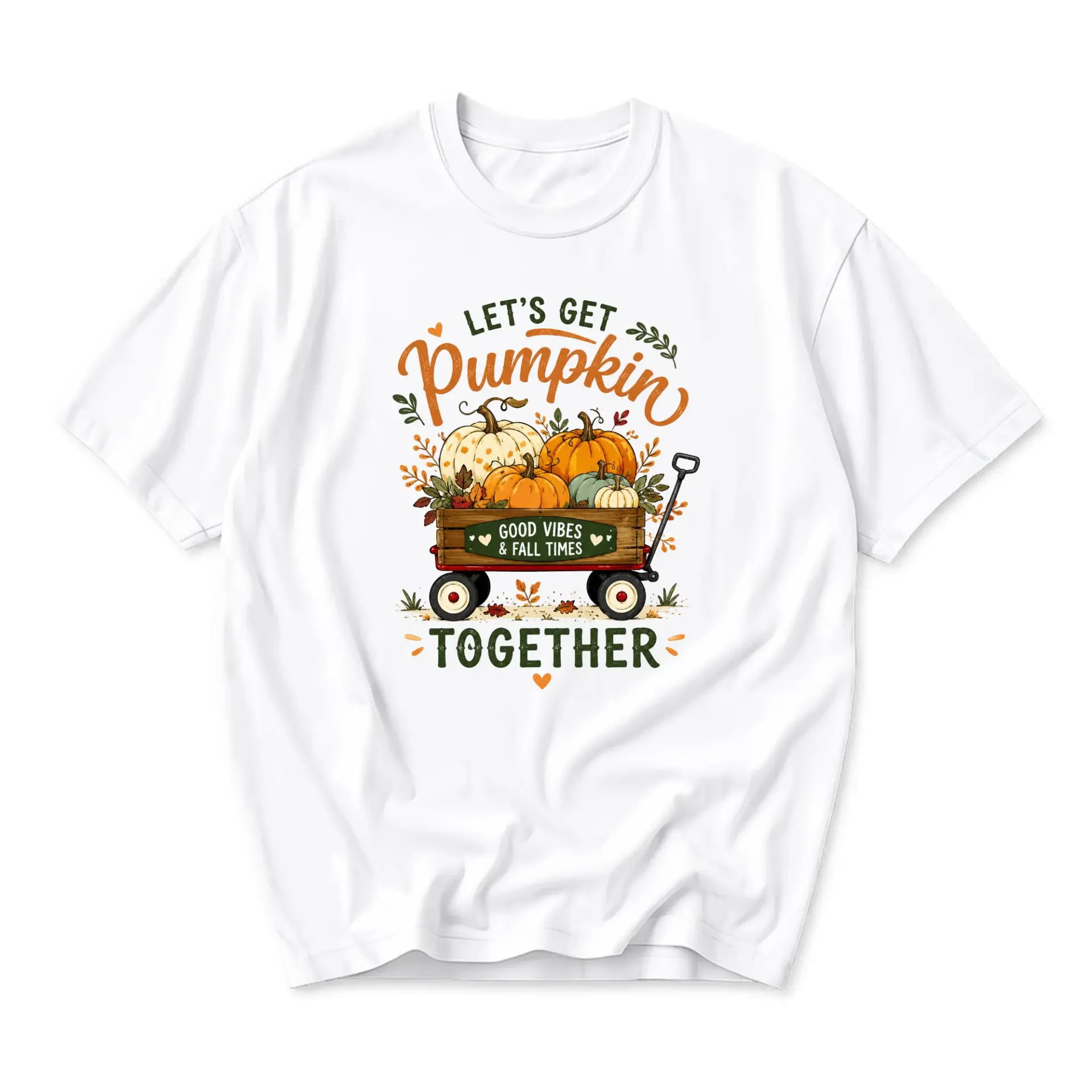 Graphic Tee Unisex Crew Neck T-Shirt Let's Get Pumpkin Together Autumn Harvest Fall Seasonal Graphic Apparel