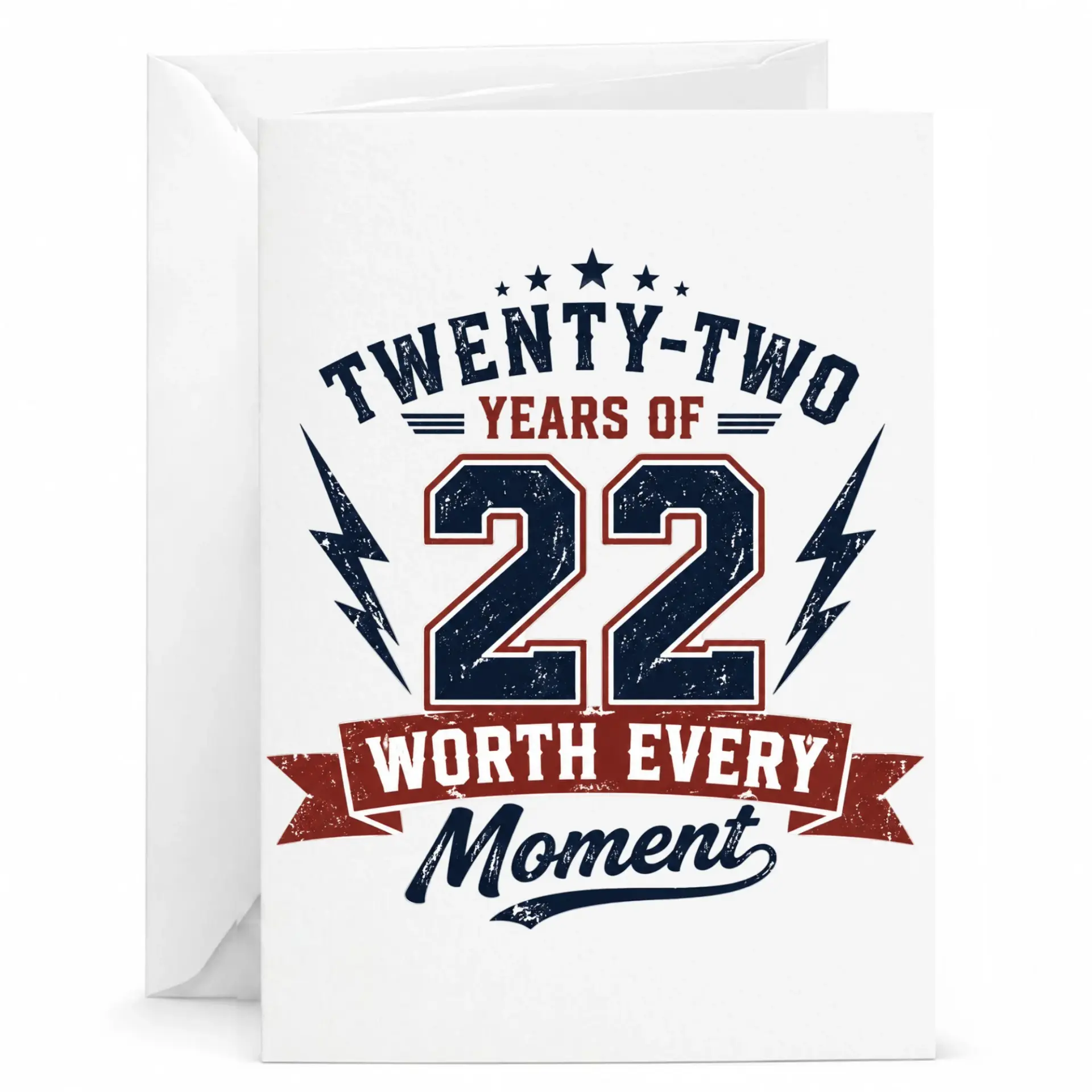 Greeting Card Twenty-Two Years of Being Awesome Anniversary Birthday Milestone Celebration Card for Loved Ones
