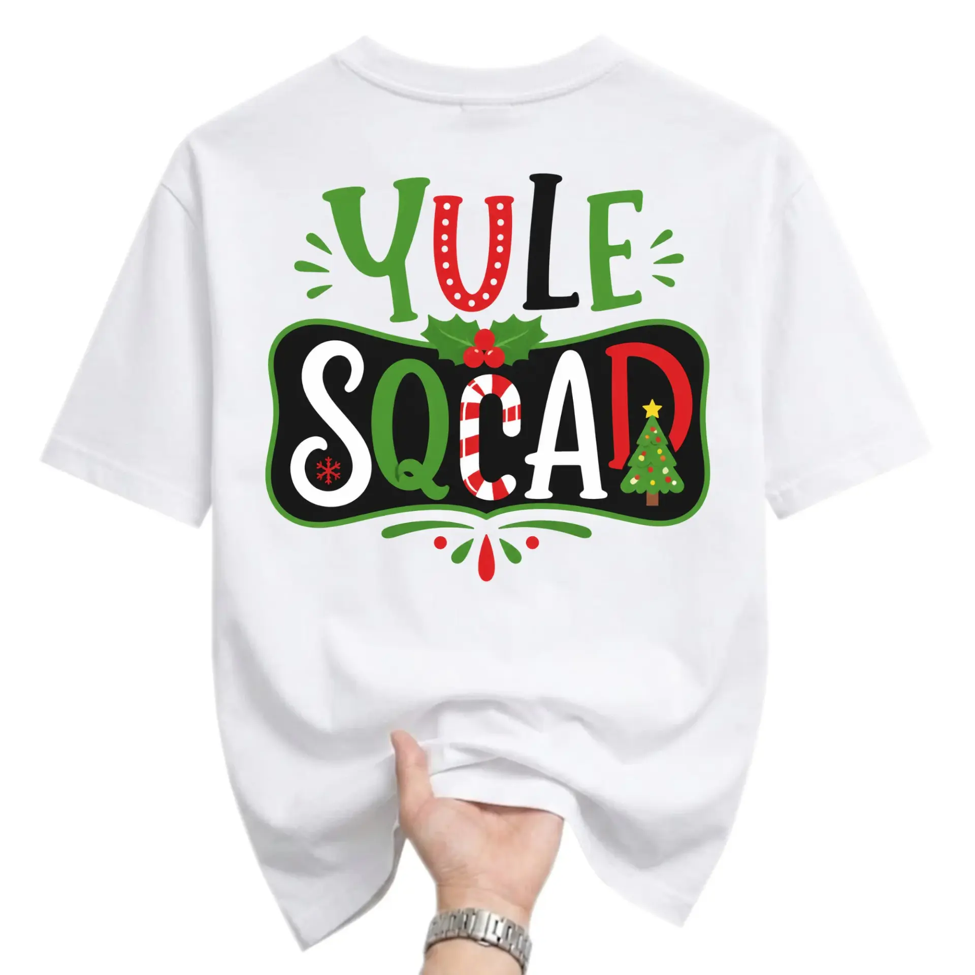 Graphic Tee Yule Squad Christmas Holiday Theme Unisex Crew Neck Short
