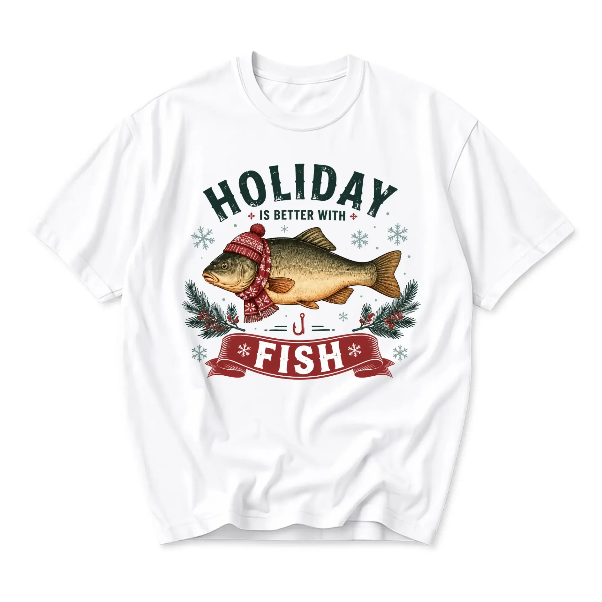 Funny Shirt Holiday Is Better with Fish Graphic Tee Seasonal Casual Unisex