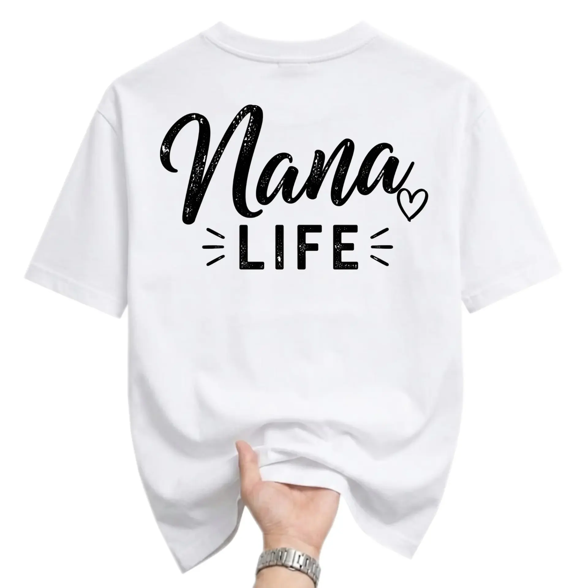Graphic Tee Nana Life Shirt Casual Unisex Top for Women Soft Cotton Blend Crew Neck Everyday Apparel Gift Idea White