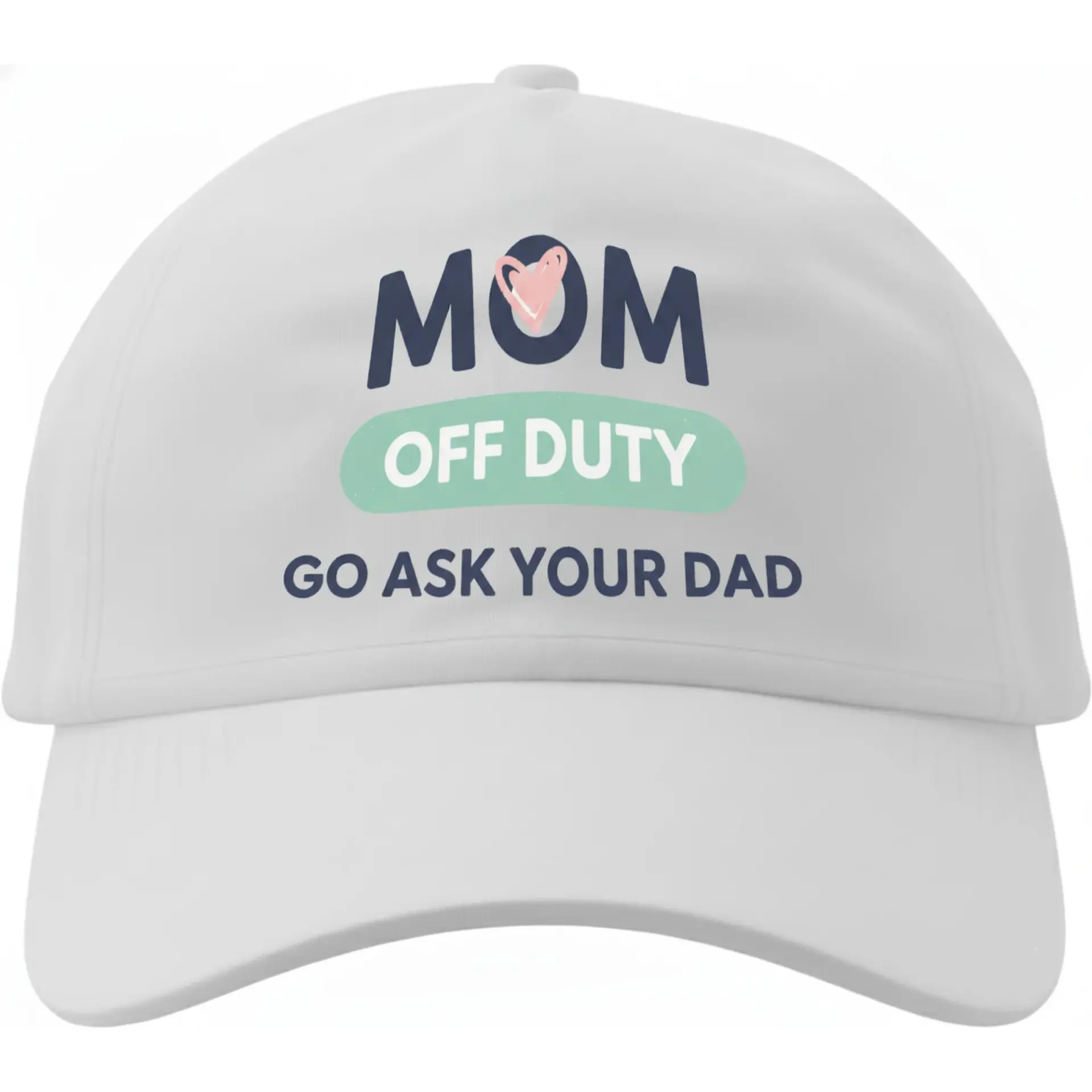 Dad Hat Baseball Cap Funny Mom Off Duty Graphic Embroidered Cotton Headwear with Pre-Curved Visor for Casual Daily Use
