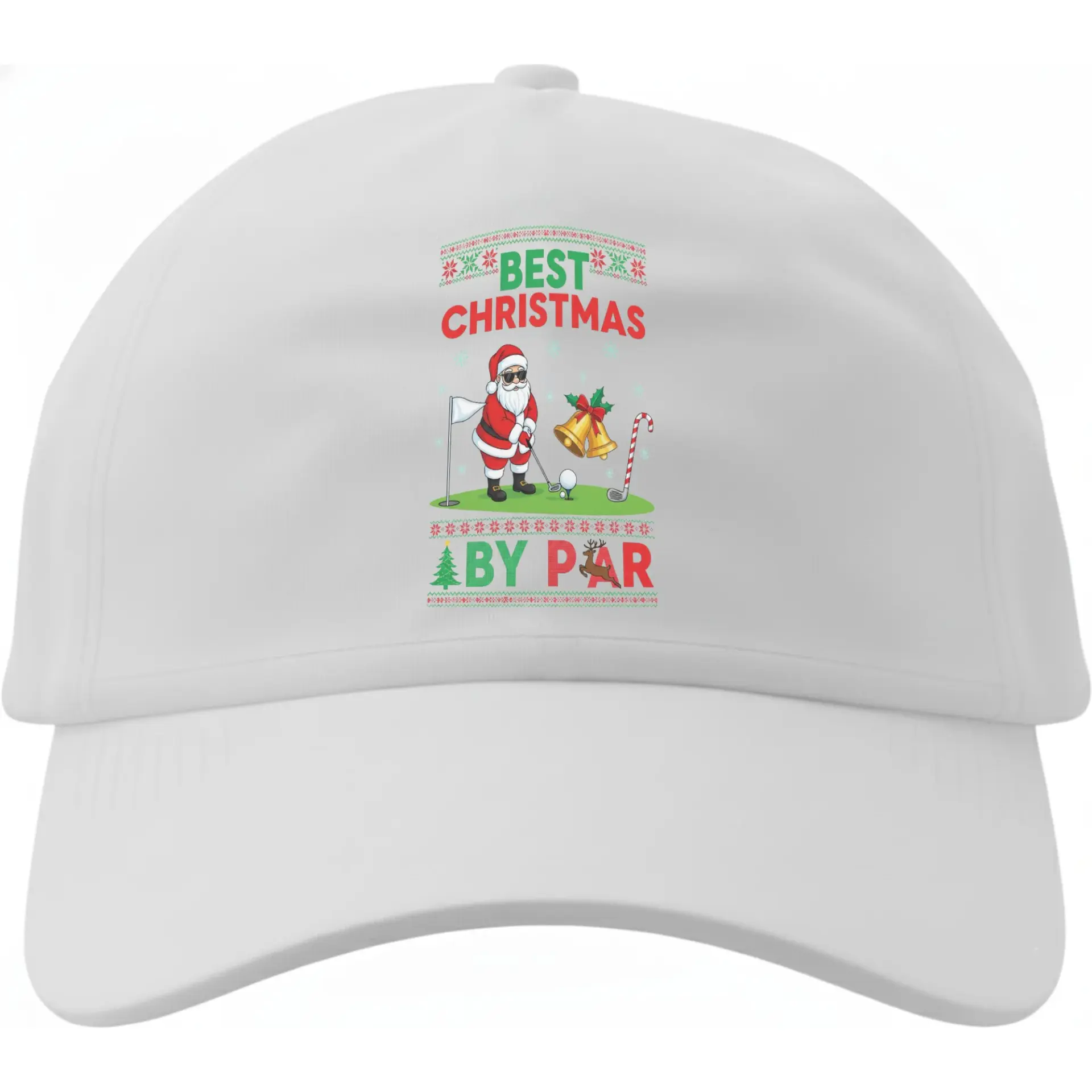 Baseball Cap Funny Golf Santa Christmas Design Best Christmas by Par Holiday Printed Cotton Dad Hat for Adults