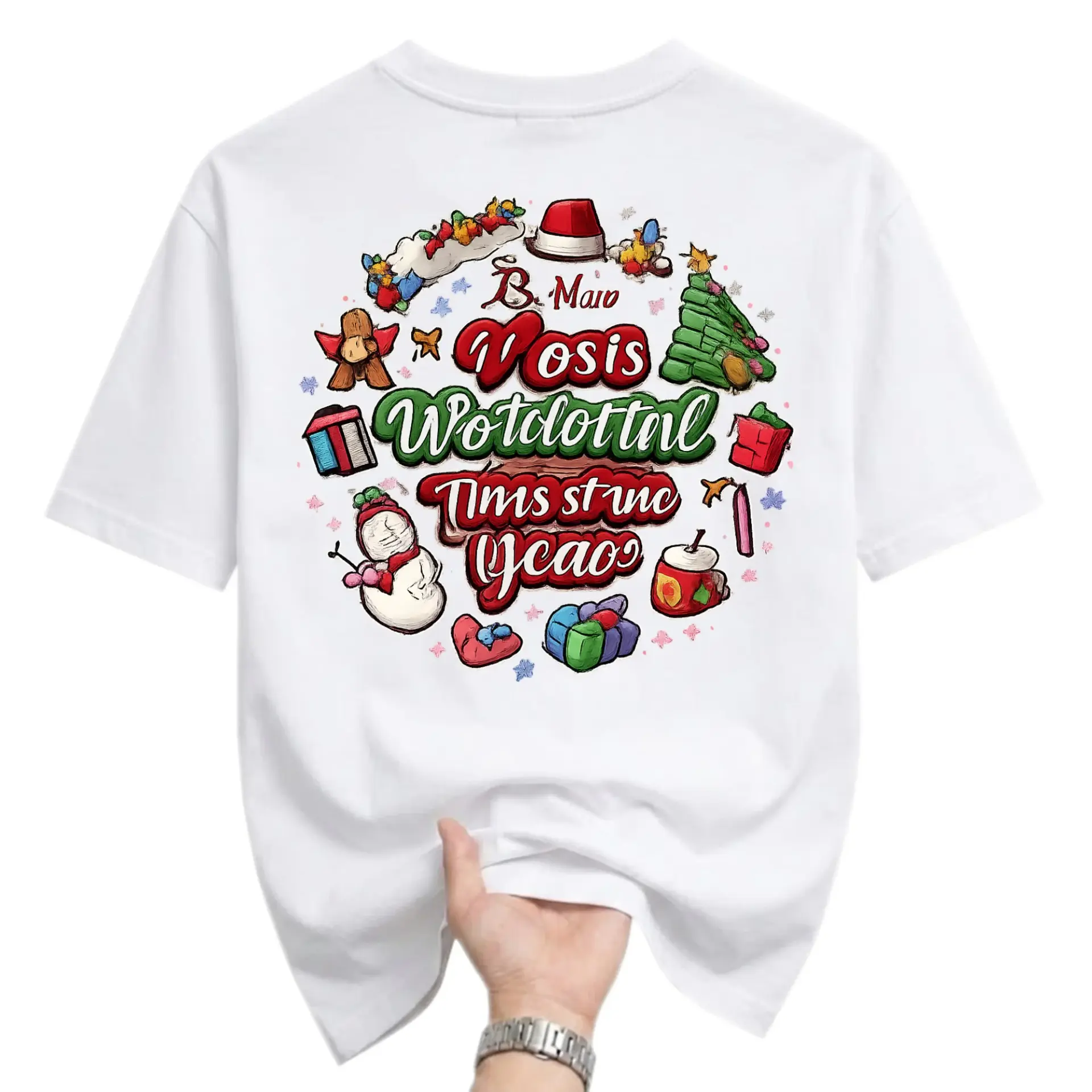Graphic Tee Unisex Christmas Holiday Celebration Print Short Sleeve Shirt Casual Soft Cotton Blend Everyday Top