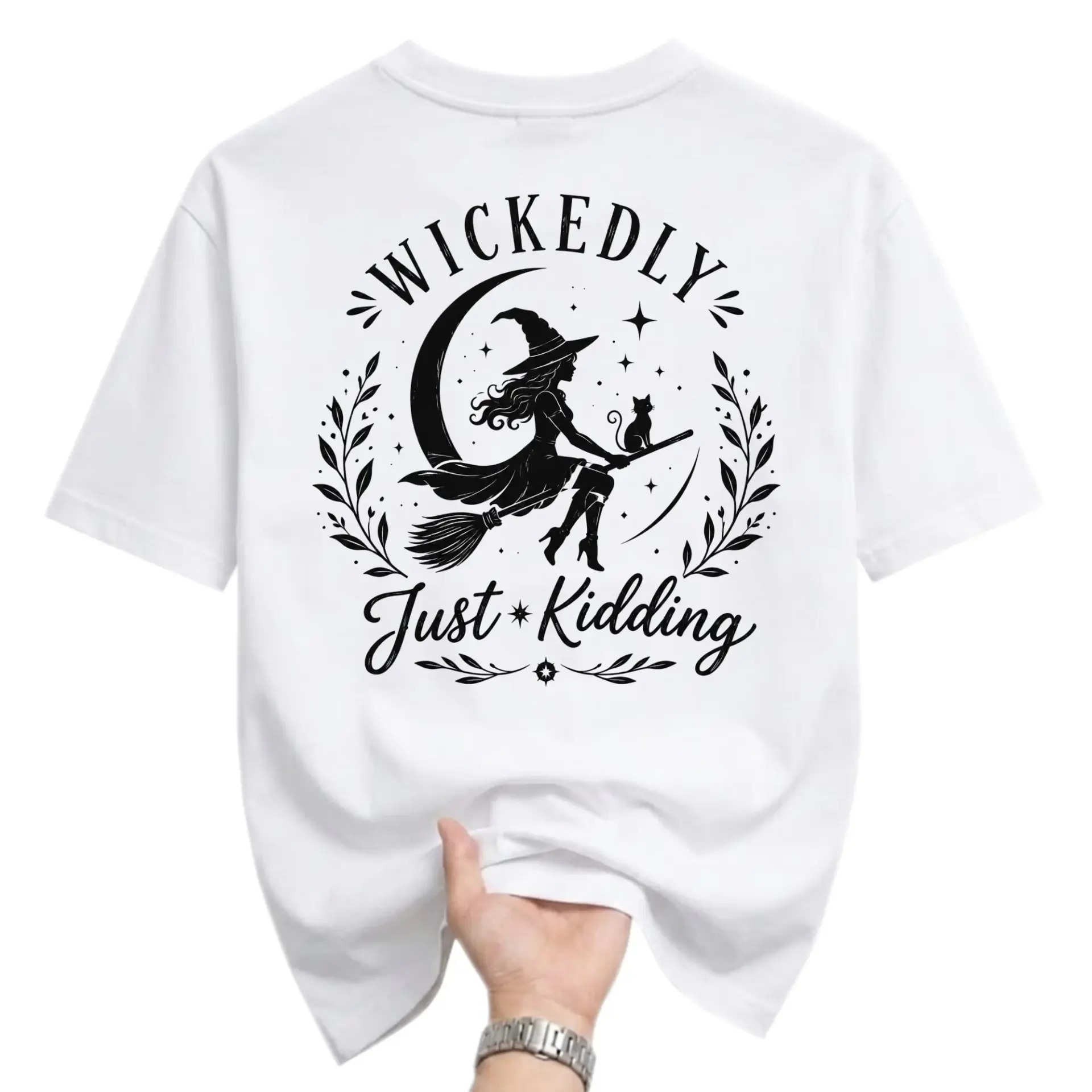 T-shirt Wicked Witch Graphic Tee Unisex Crew Neck Casual Everyday Wear Soft Comfortable Cotton Blend Apparel White