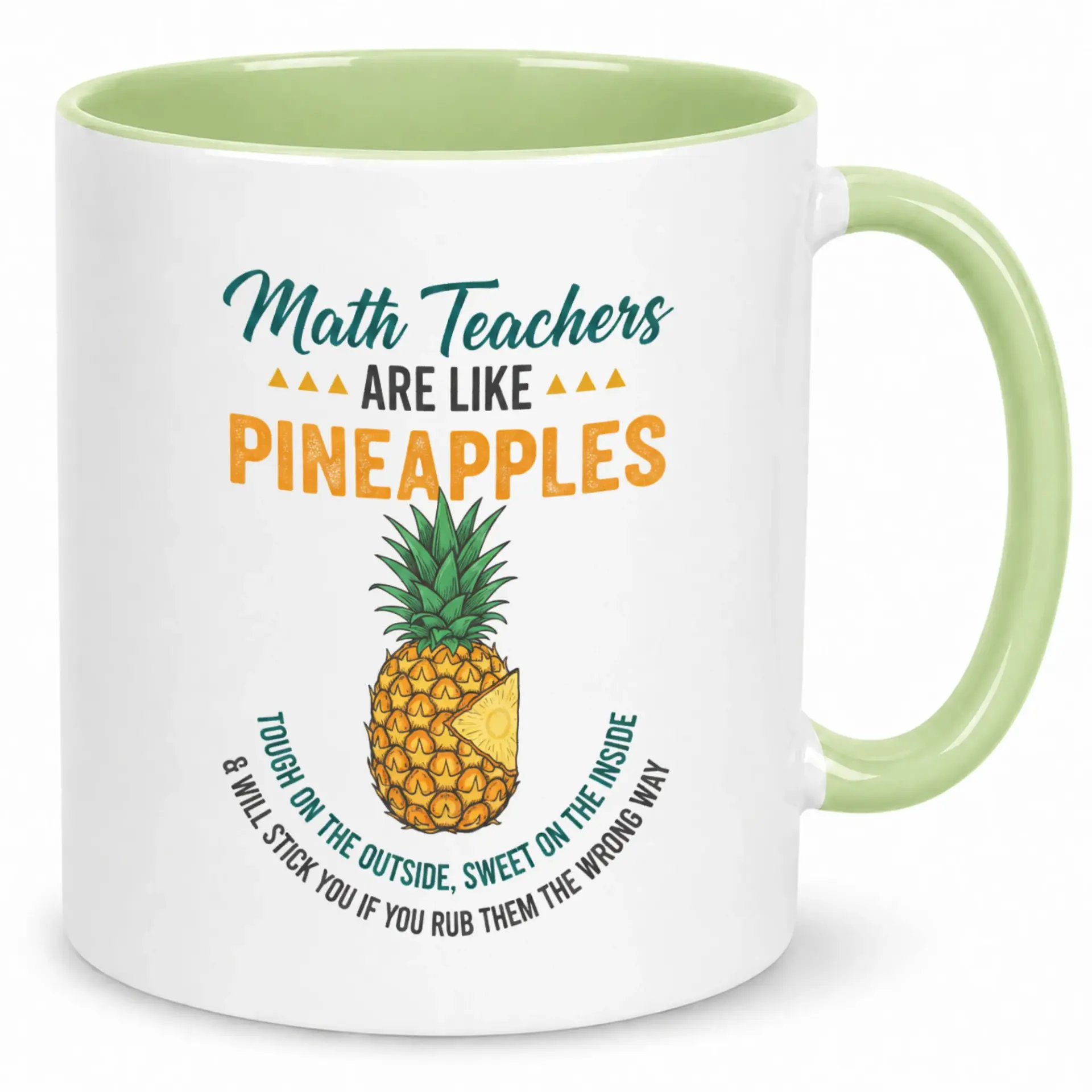 Funny Math Teacher Coffee Mug with Pineapple Quote Design, Humorous Ceramic Drinkware for Educators, Colleagues & Friends, 11oz or 15oz