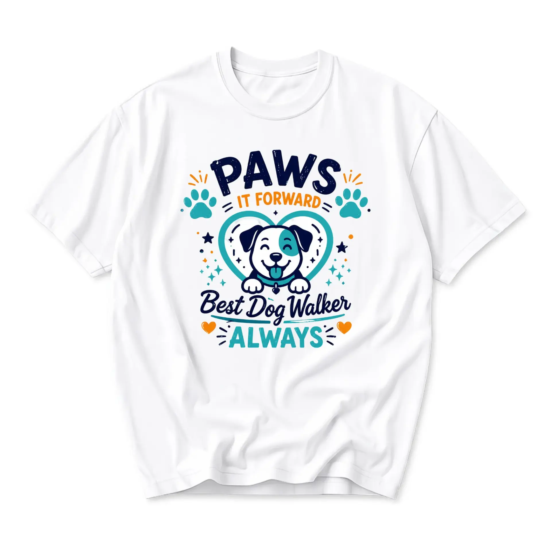Graphic Tee Paws It Forward Best Dog Walker Always Unisex Crew Neck Casual