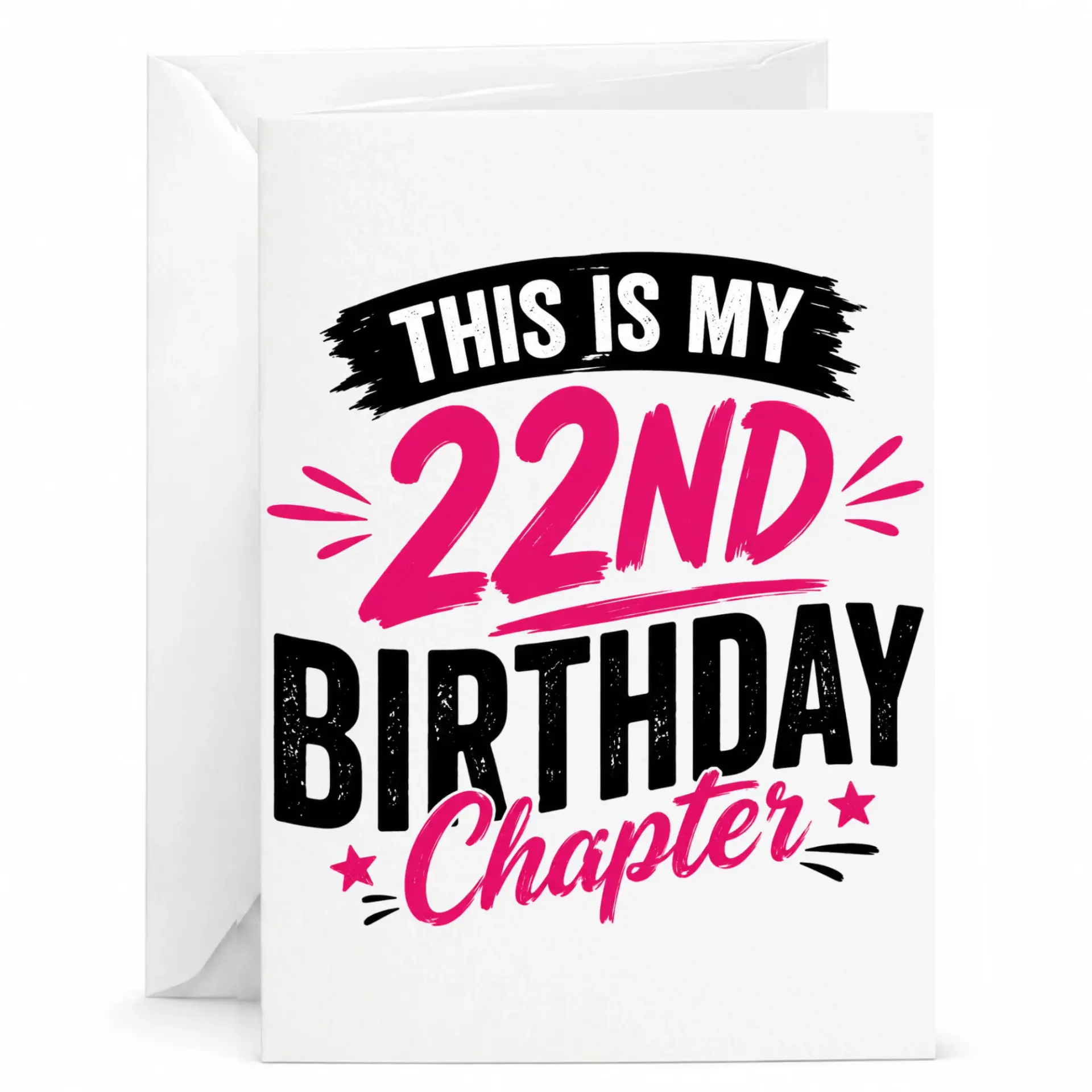 Birthday Card, 22nd Birthday Chapter Celebration Greeting Card for Turning Twenty Two Years Old Milestone Anniversary