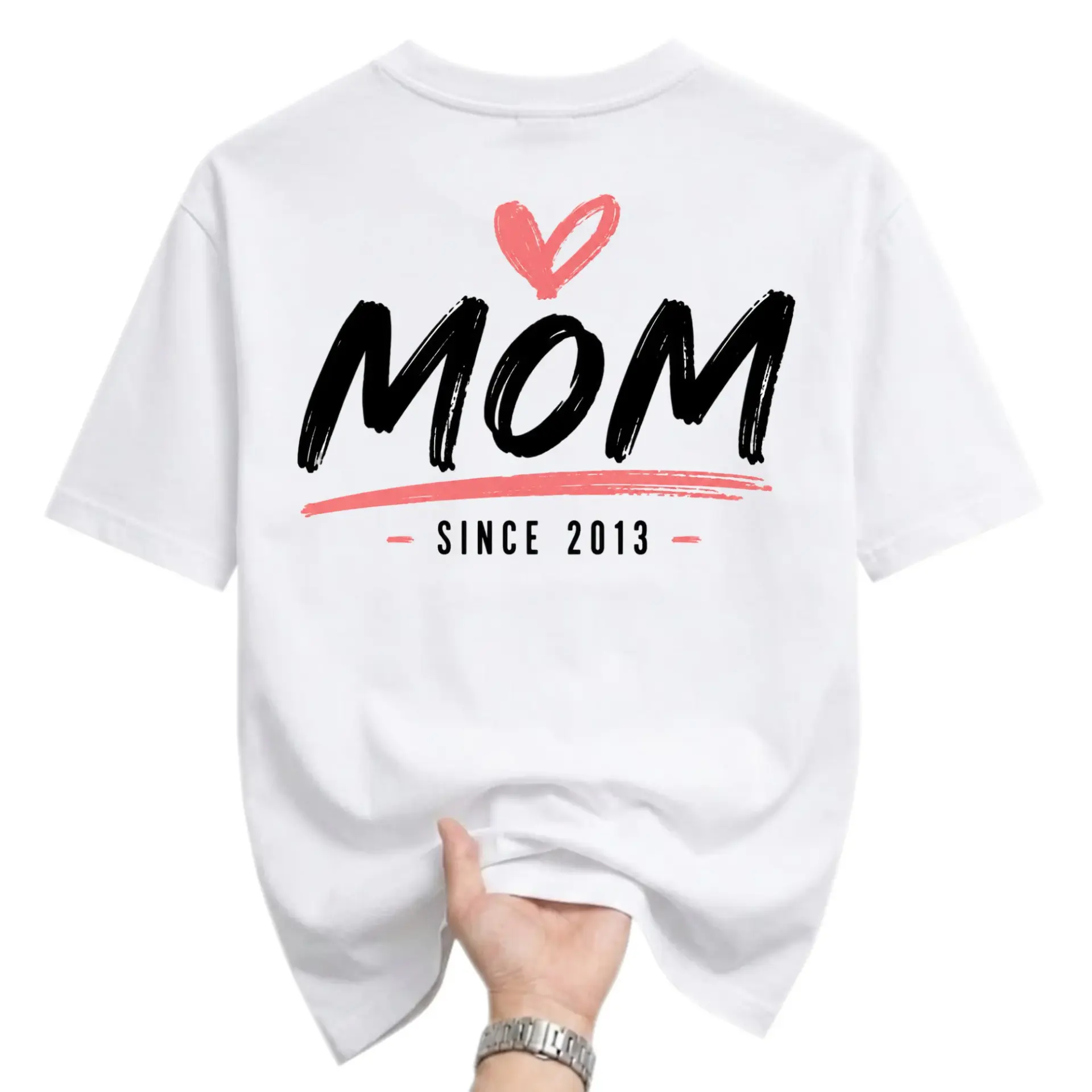 Graphic Tee Mom Since 2013 Casual Unisex Crew Neck Shirt Comfortable Cotton