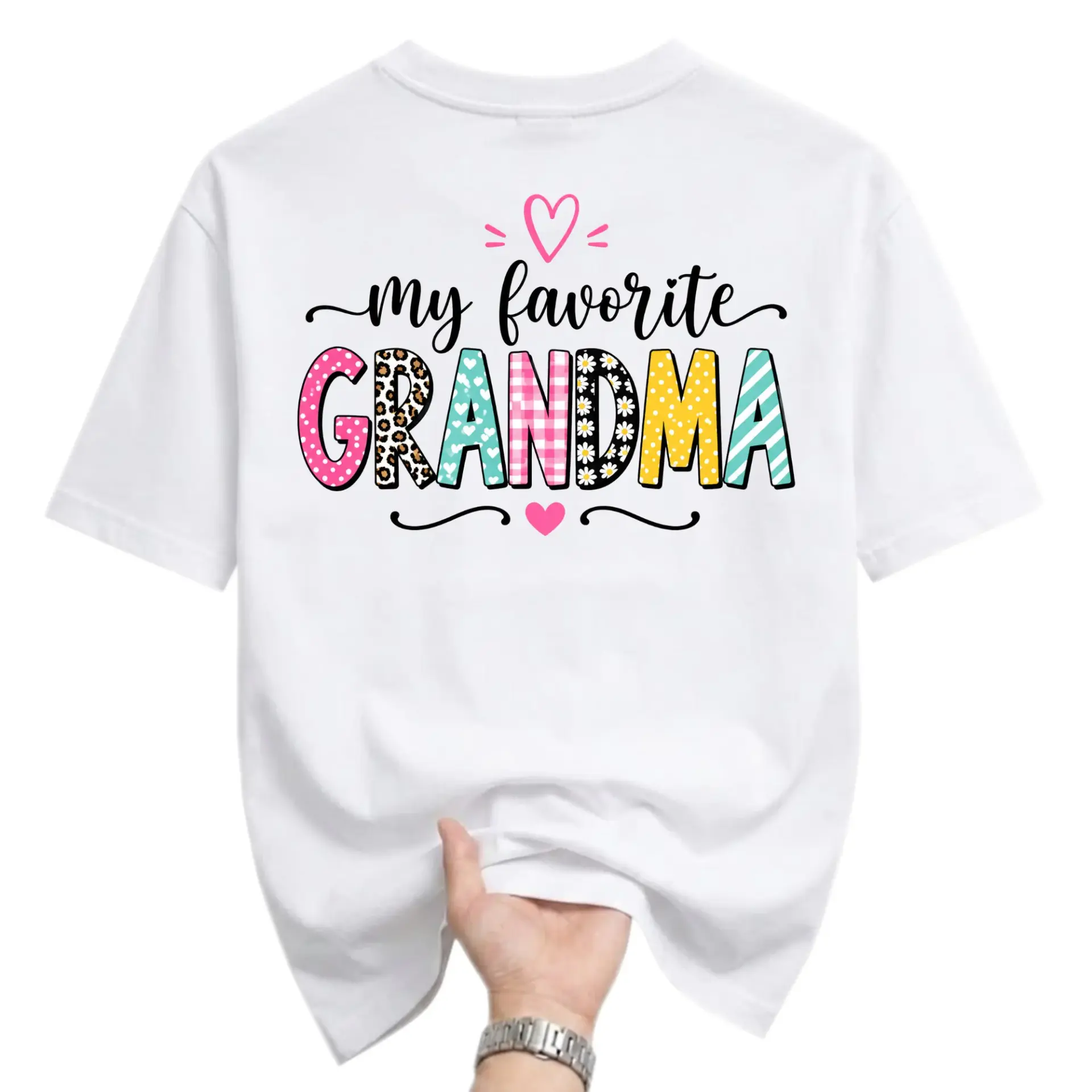 Graphic Tee My Favorite Grandma Shirt Unisex Casual Short Sleeve Crew Neck