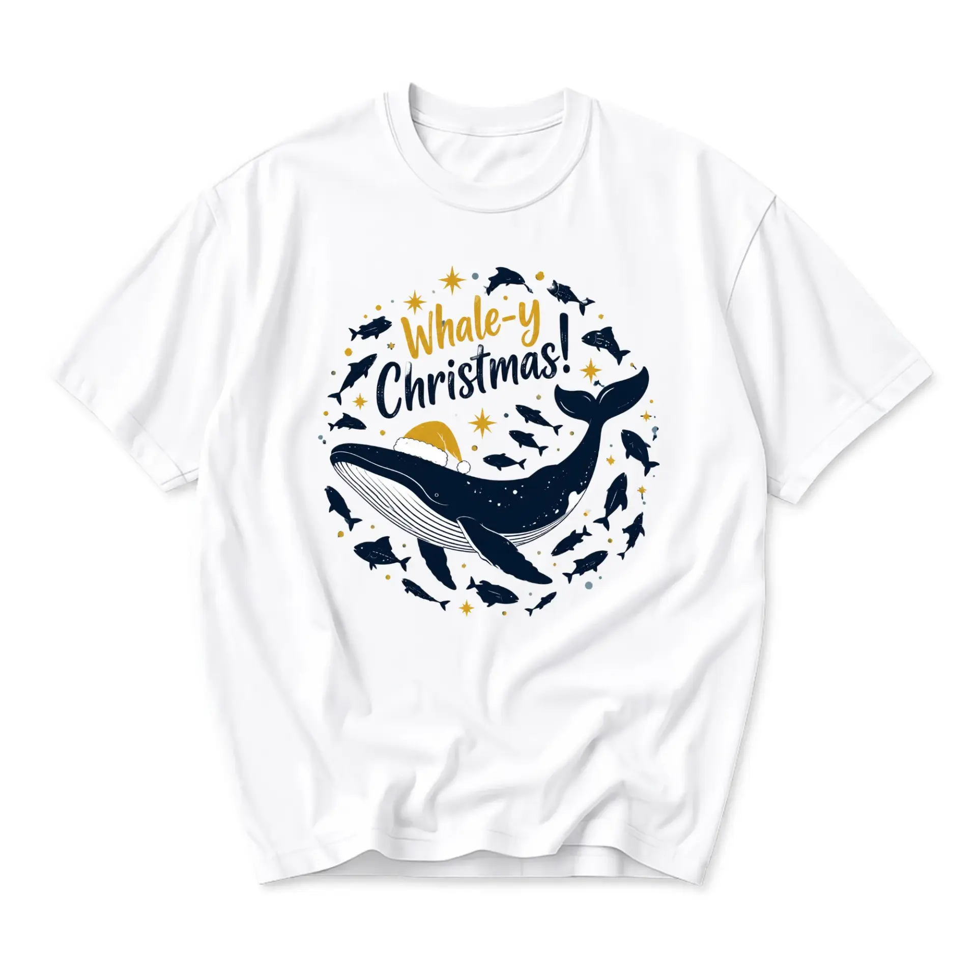 Funny Shirt Whale-Y Christmas Graphic Tee Unisex Casual Holiday Short