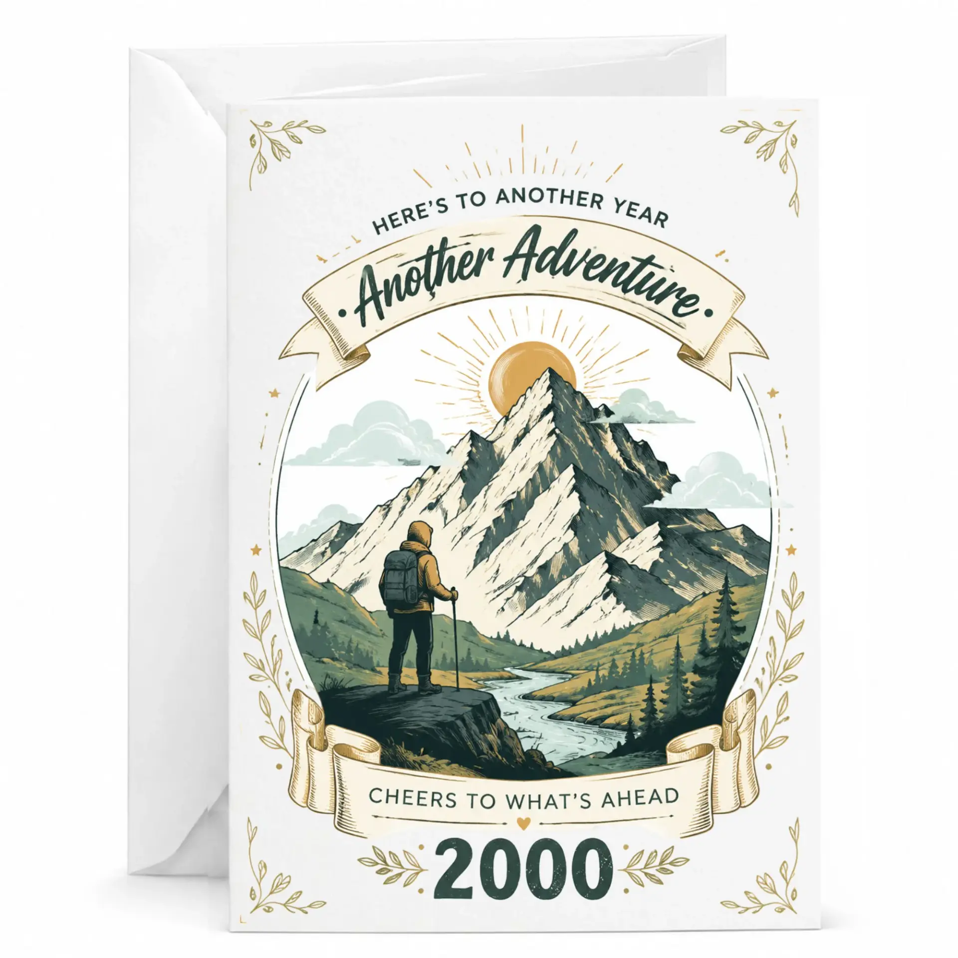 Greeting Card Another Adventure Mountain Theme for Milestone Birthday or Special Celebration Milestone Card 5x7 Inches