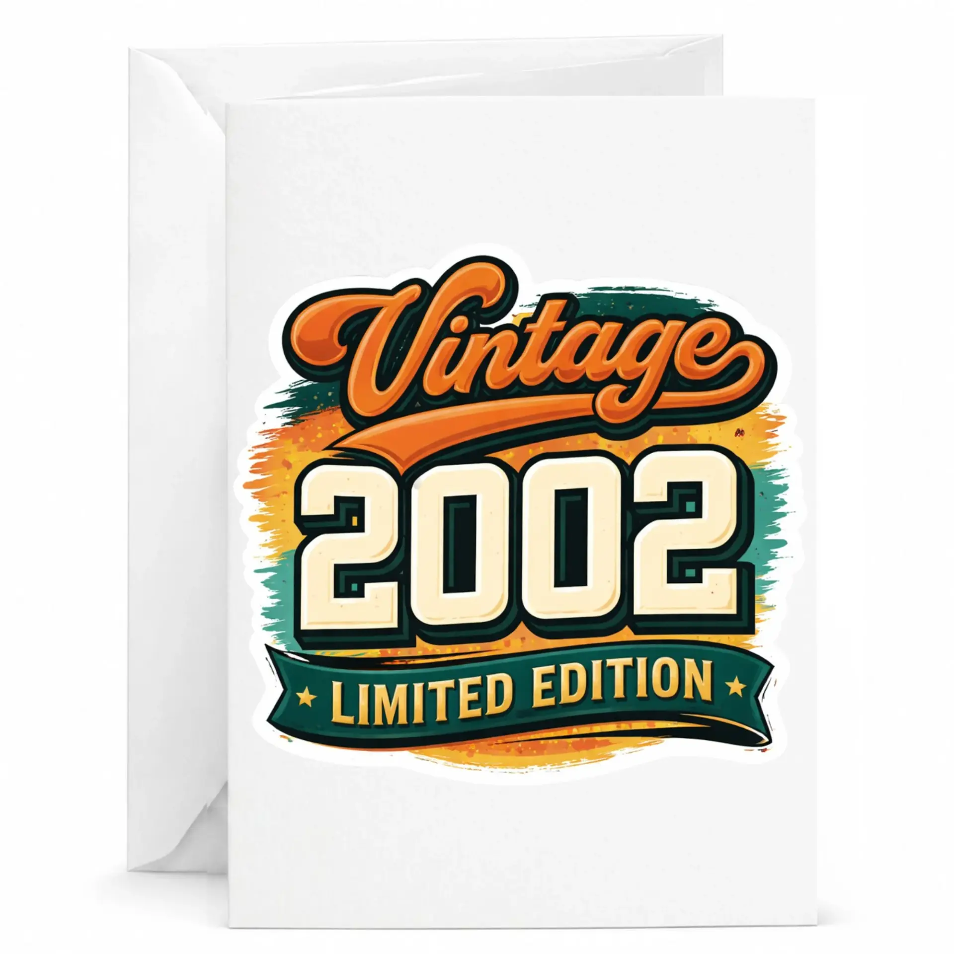 Birthday Card Vintage 2002 Limited Edition Design Printed Greeting Card for Milestone Celebration and Anniversary