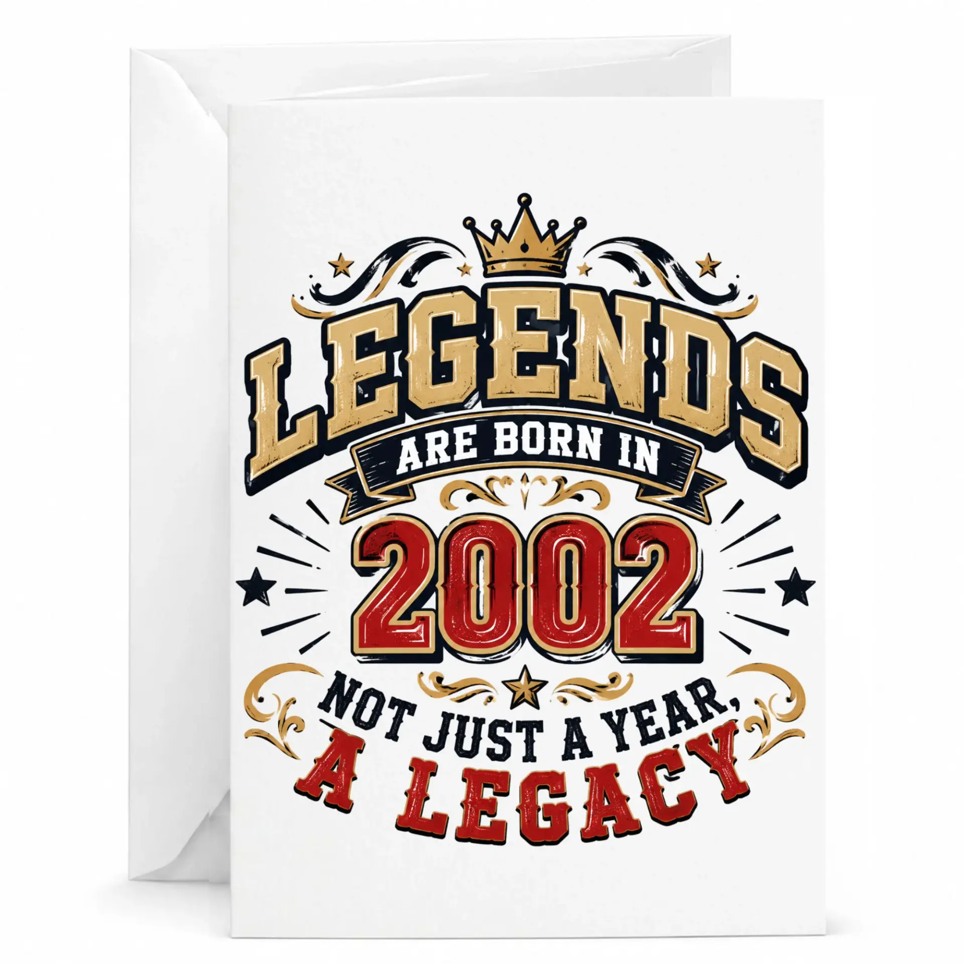 Birthday Card Legends Are Born in 2002 Vintage Style Milestone Greeting Card for Men and Women