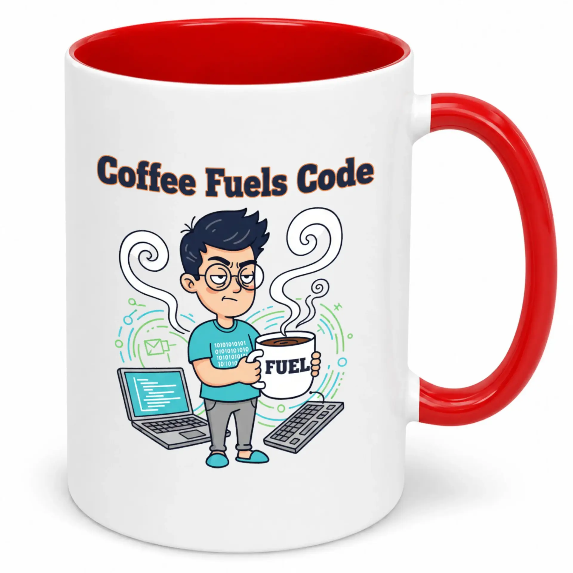 Funny Programmer Coffee Mug with Code Design, Ceramic Developer Cup for Tech Enthusiasts and It Professionals, 11oz or 15oz Capacity