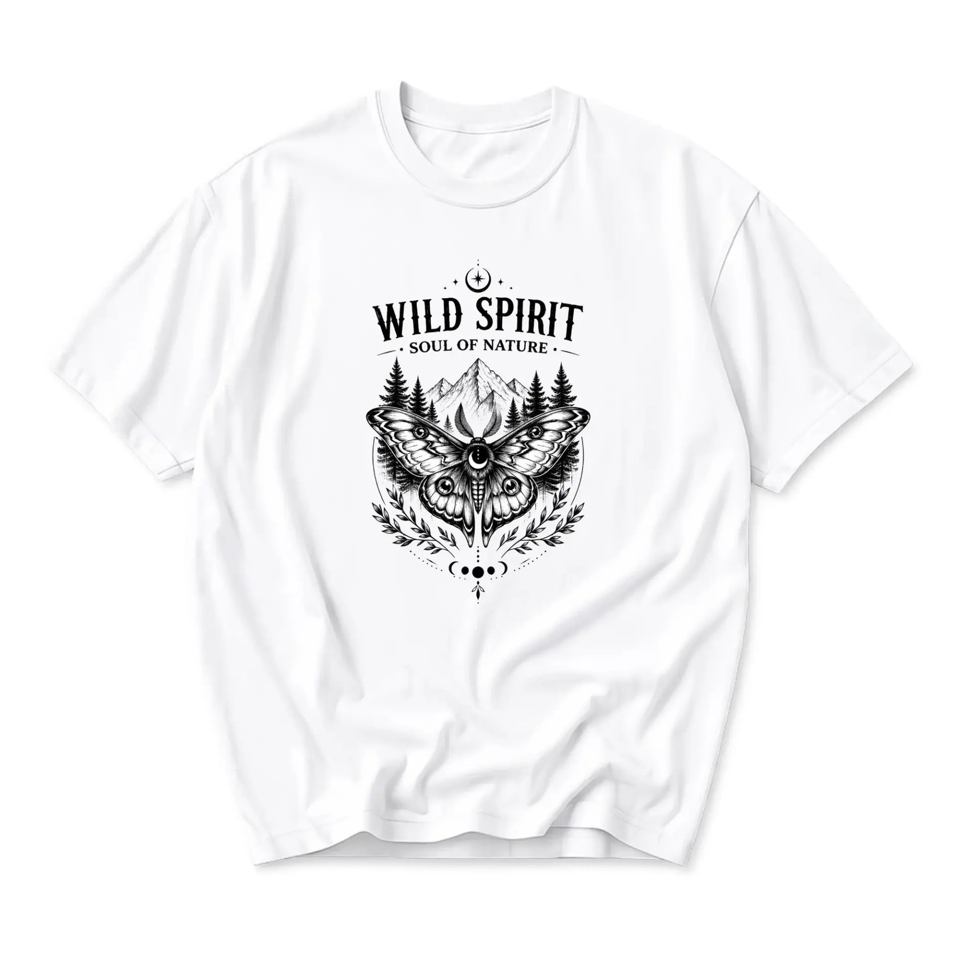 Graphic Tee Wild Spirit Soul of Nature Butterfly Mountain Outdoor Adventure Artistic Unisex Crew Neck Casual Shirt