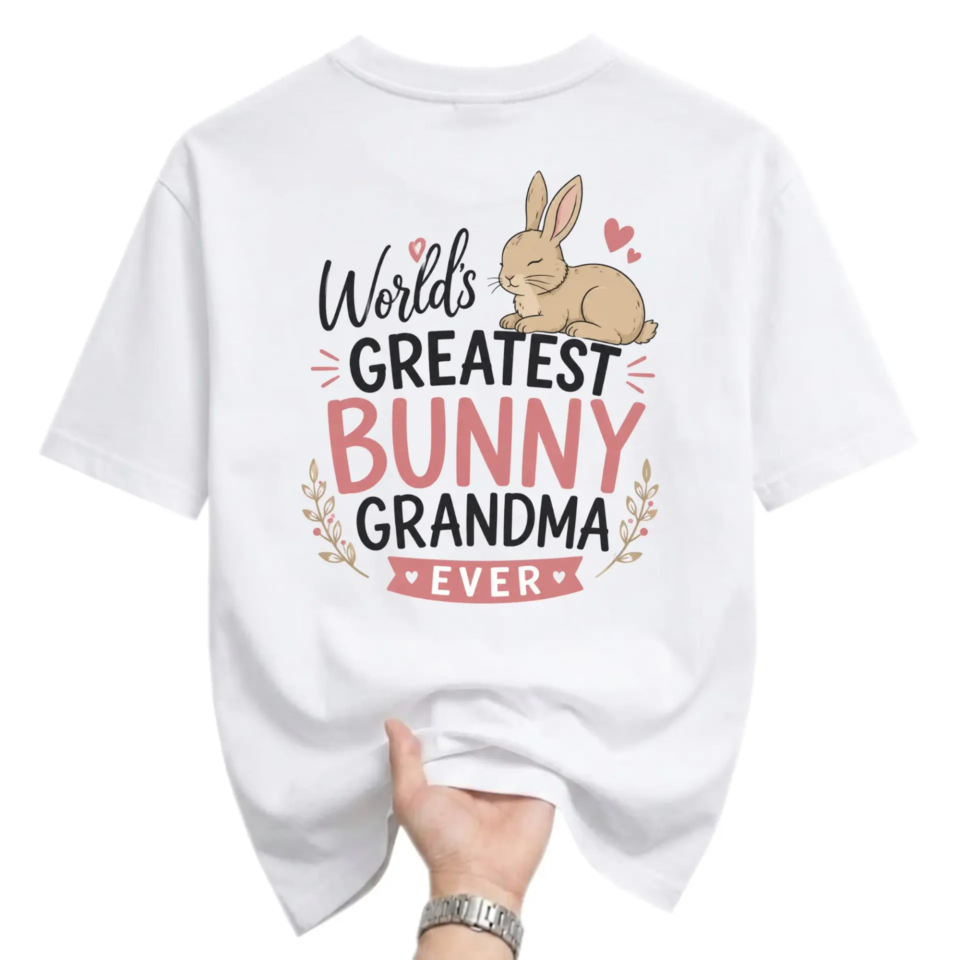 Funny Shirt World's Greatest Bunny Grandma Ever Graphic Tee Unisex Crew