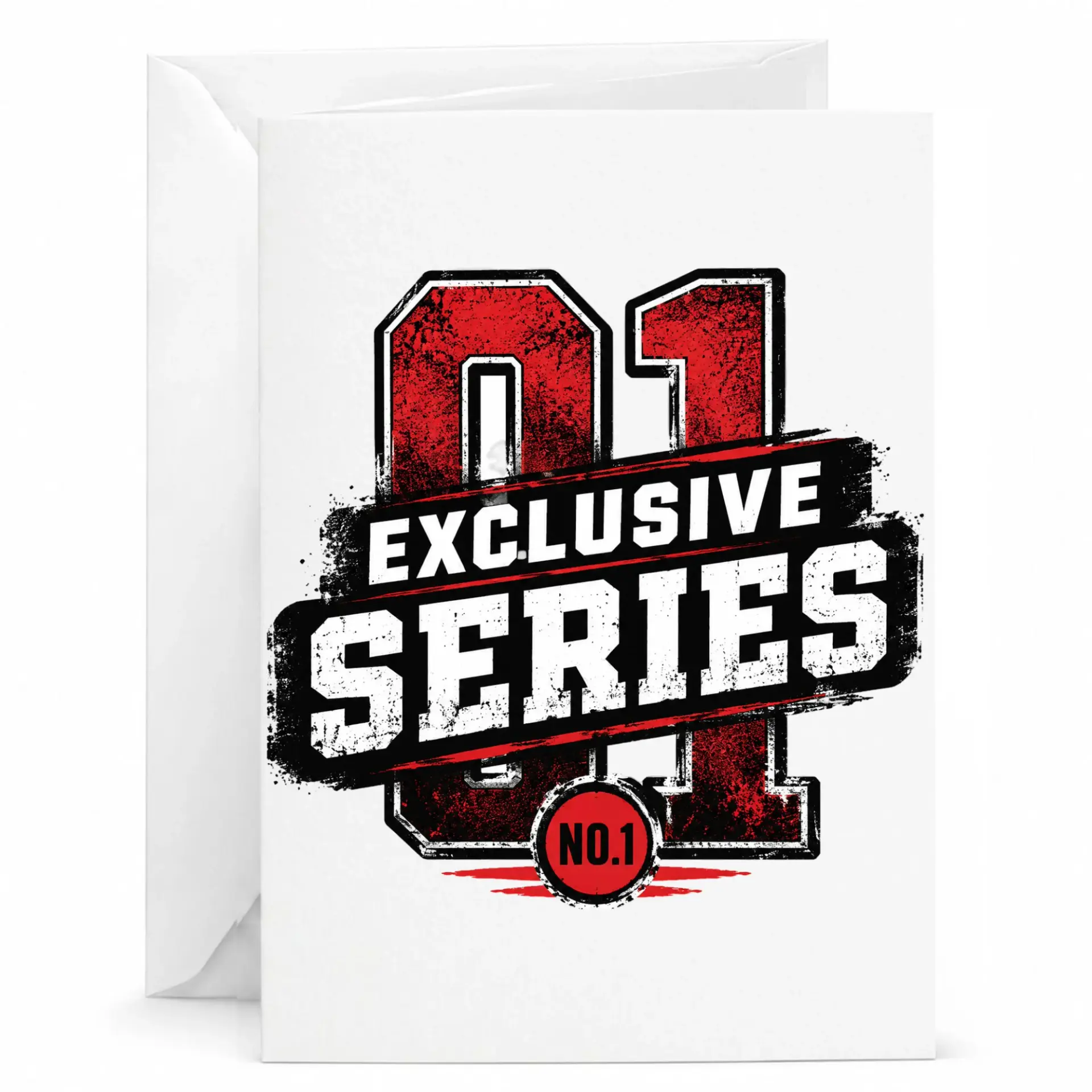 Exclusive Series Number One Greeting Card with Envelope, Bold Graphic Design Note Card for Special Recognition Occasions