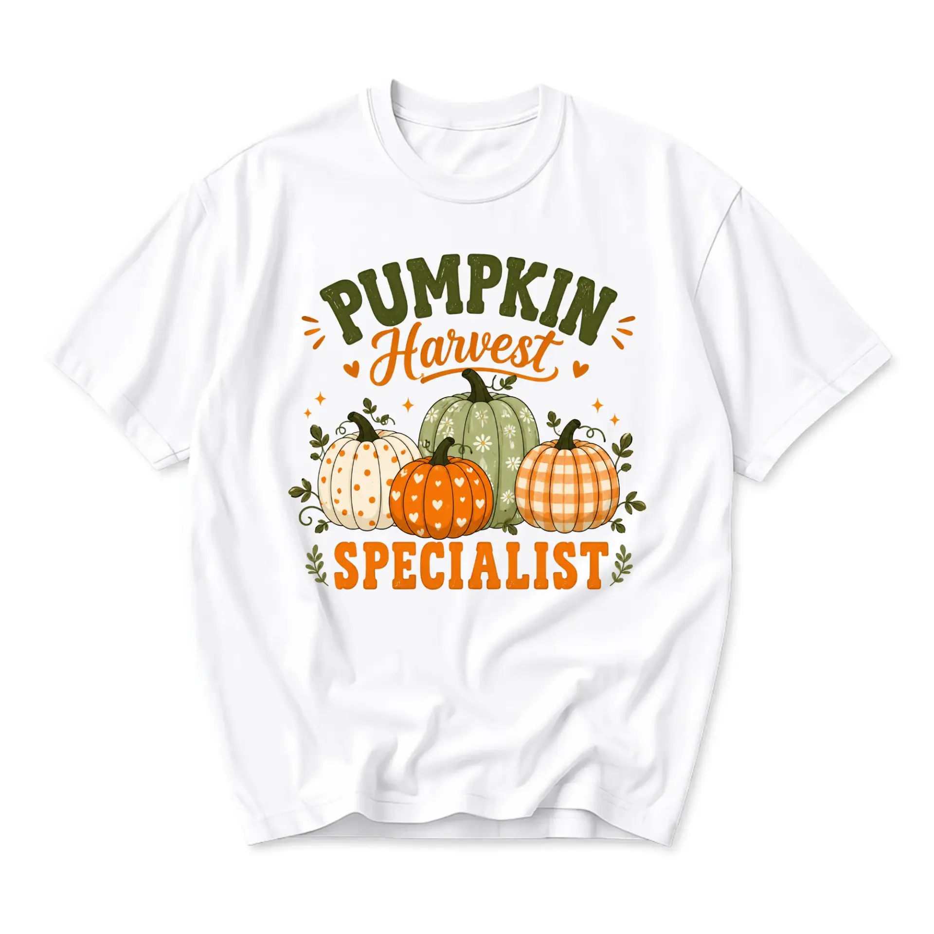 T-shirt Pumpkin Harvest Specialist Fall Graphic Tee Autumn Seasonal Apparel Casual Cotton Unisex Crew Neck Shirt