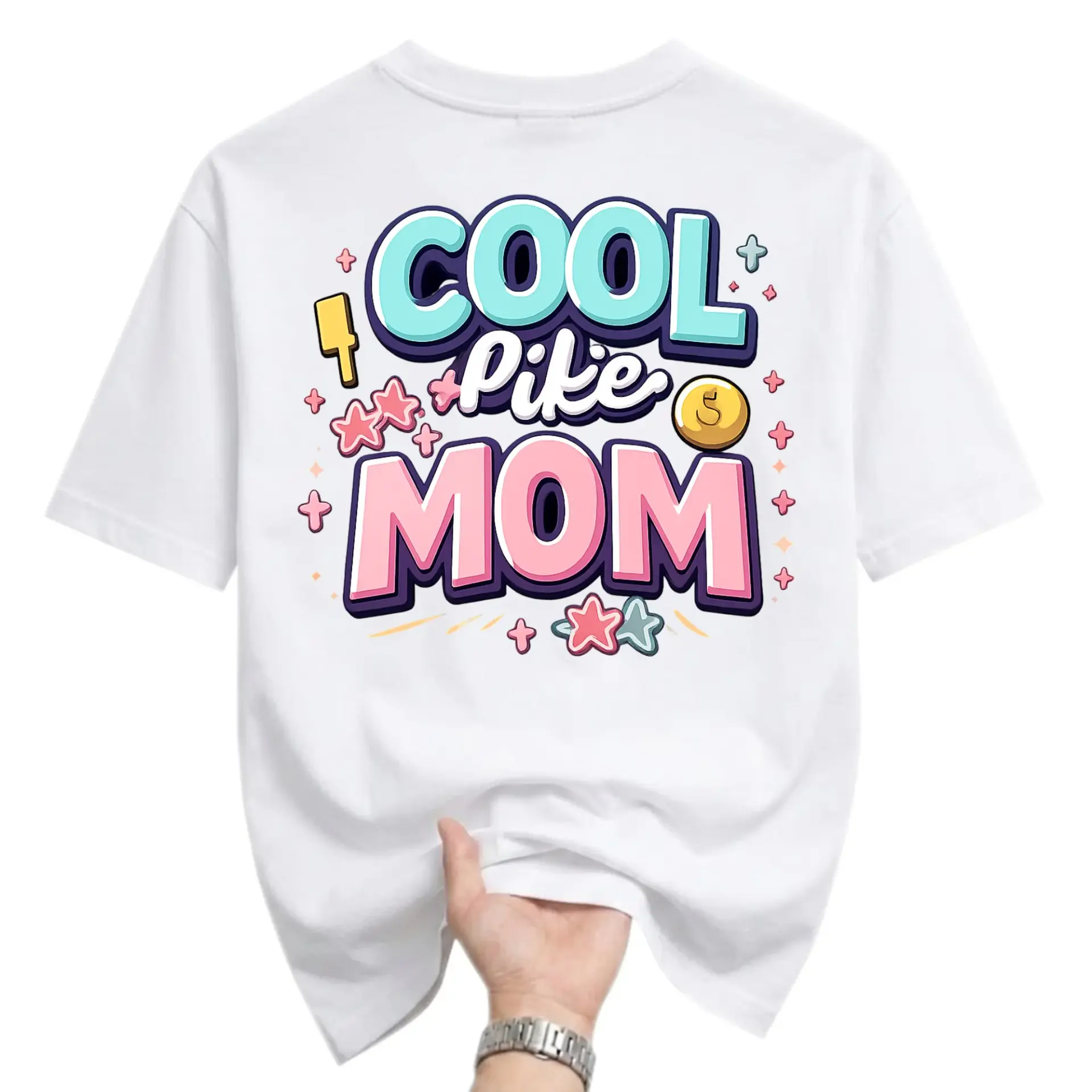 Funny Shirt Cool Like Mom Graphic Tee Unisex Crew Neck Soft Cotton Casual