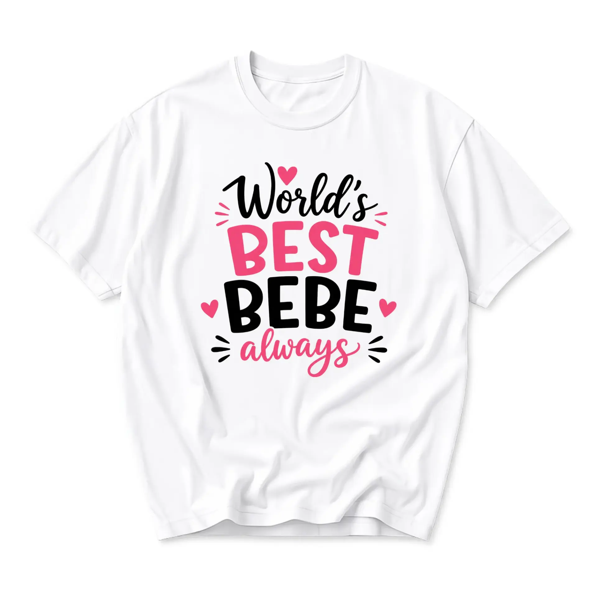 Graphic Tee World's Best Always Printed Short Sleeve Unisex Crew Neck Cotton Casual Everyday Apparel Top