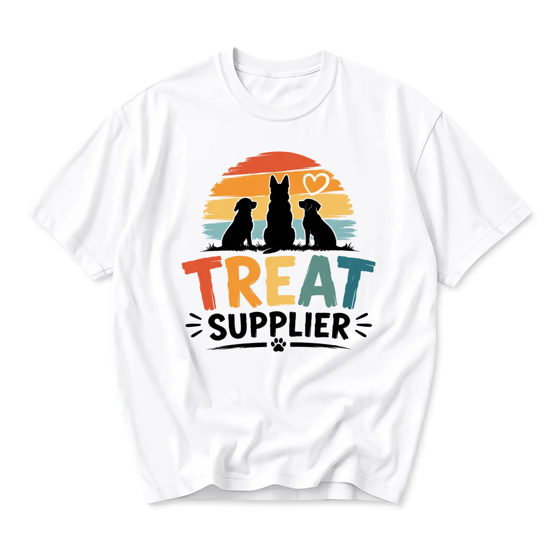 Graphic Tee Treat Supplier Dog Lover Unisex Shirt Vintage Sunset Silhouette