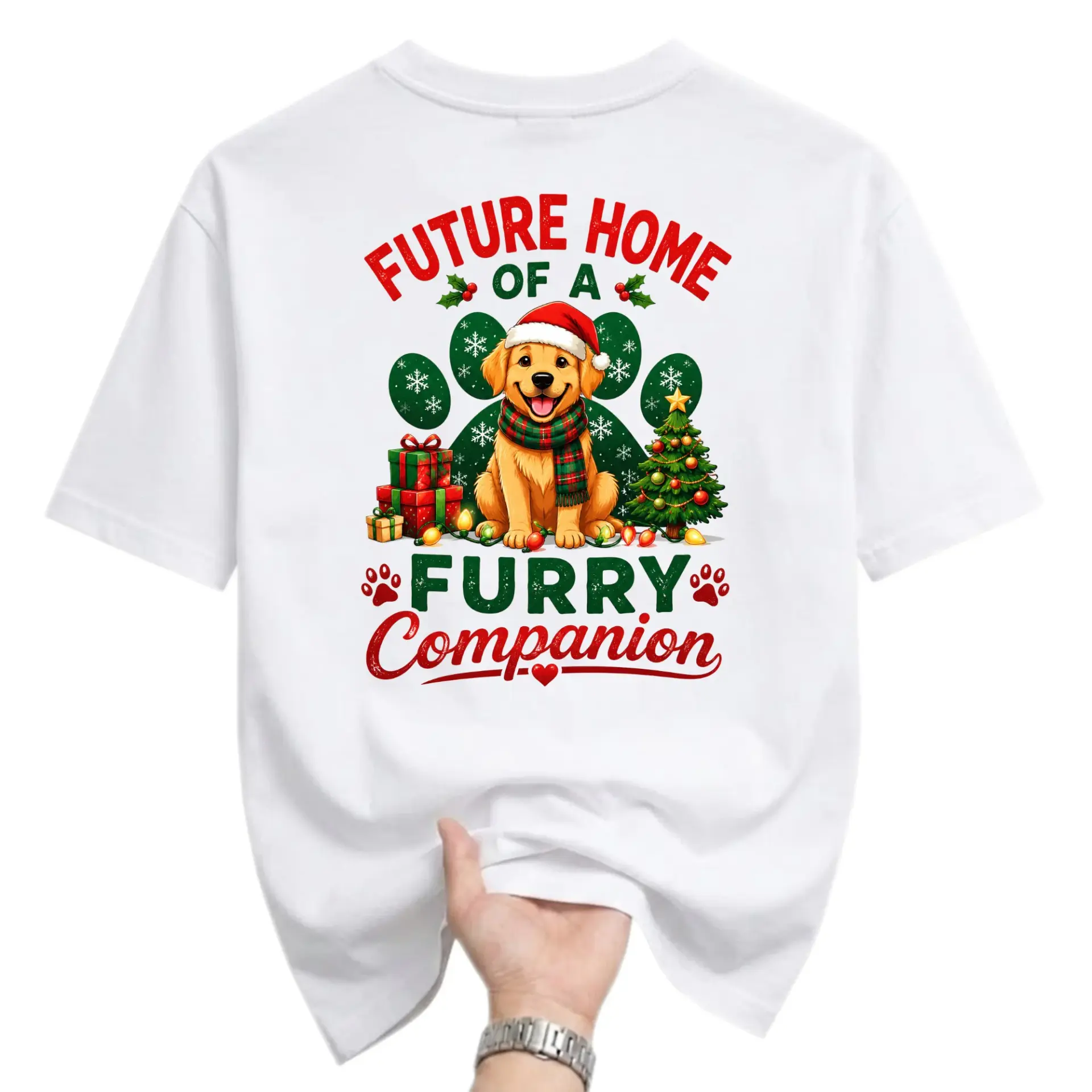 Funny Shirt Future Home of a Furry Companion Christmas Holiday Graphic Tee