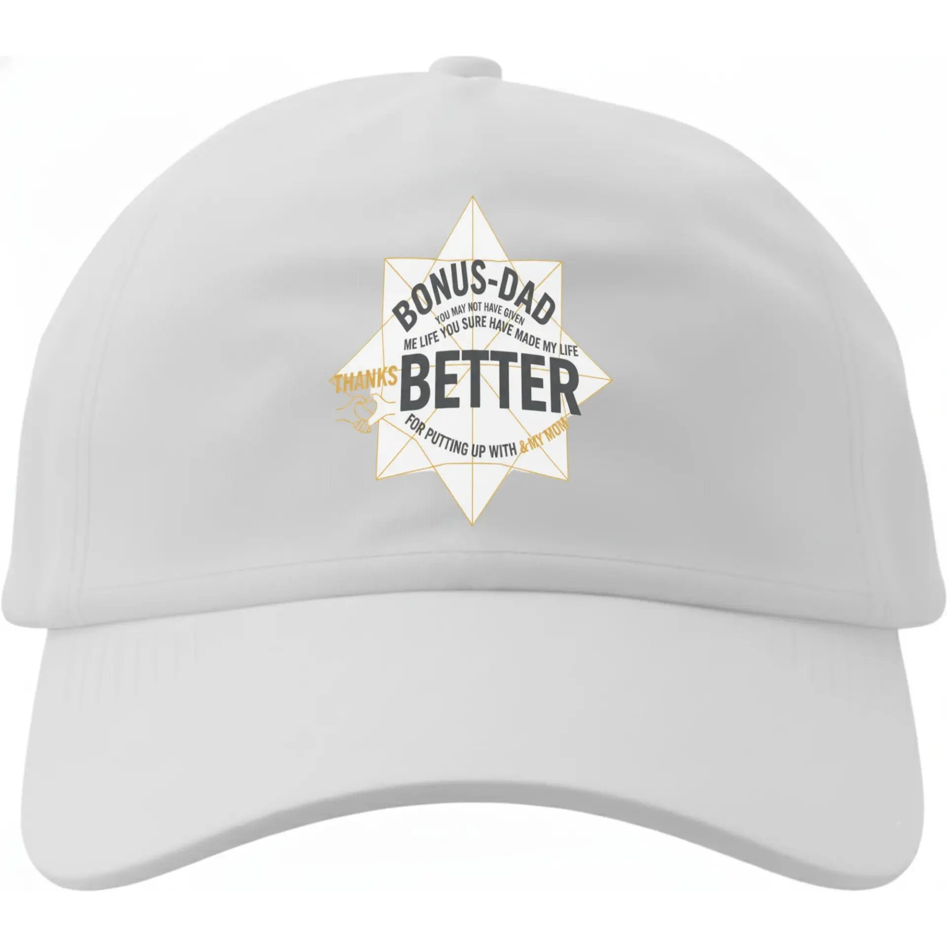 Dad Hat Bonus Dad Graphic Print Baseball Cap Adjustable Comfortable Cotton Blend Hat for Everyday Casual Wear and Travel