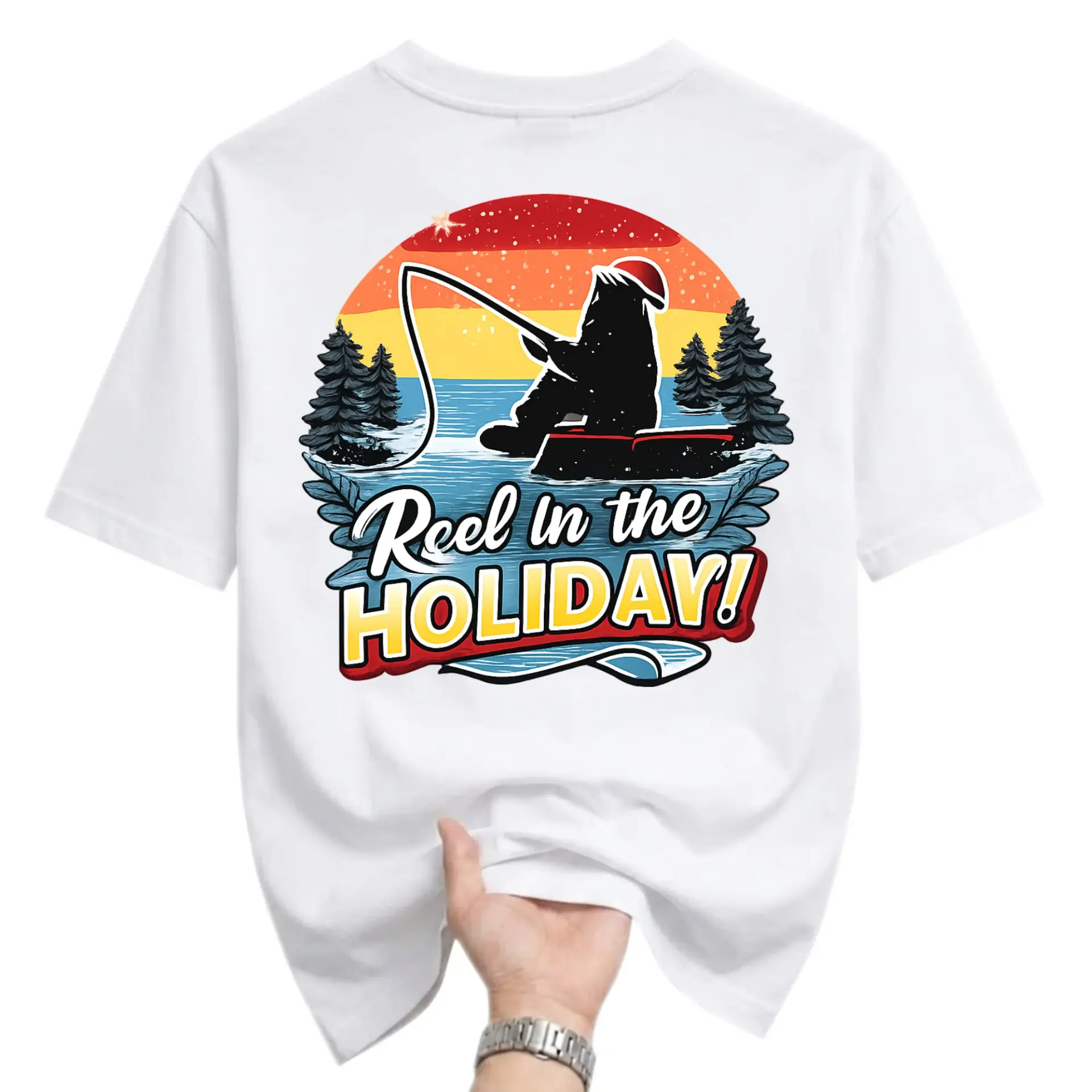 Funny Shirt Reel in the Holiday Graphic Tee Unisex Short Sleeve Fisherman