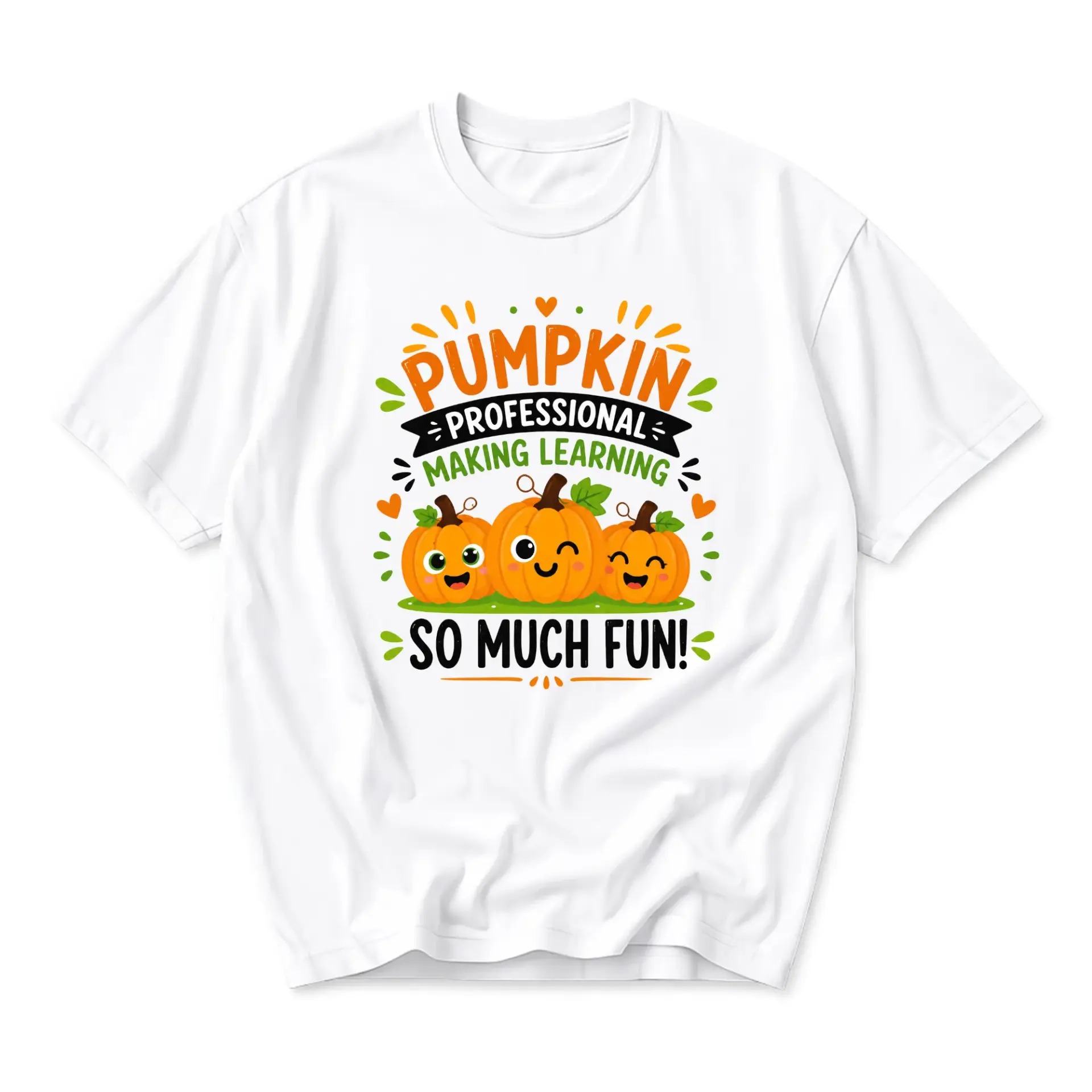 Funny Shirt Pumpkin Professional Making Learning so Much Fun Graphic Tee Unisex Crew Neck Short Sleeve Casual Apparel