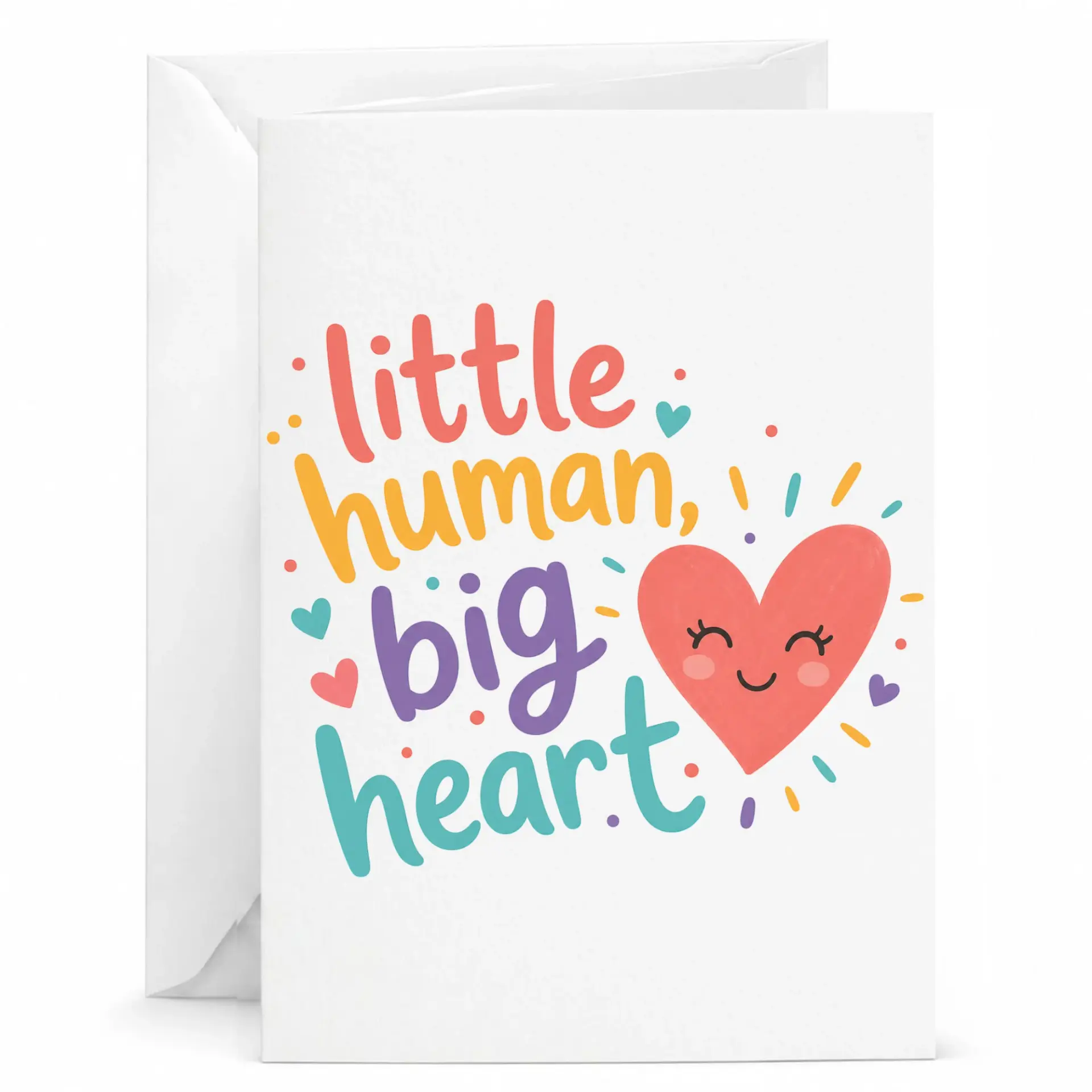 Personalized Greeting Card Little Big Heart Premium Stationery