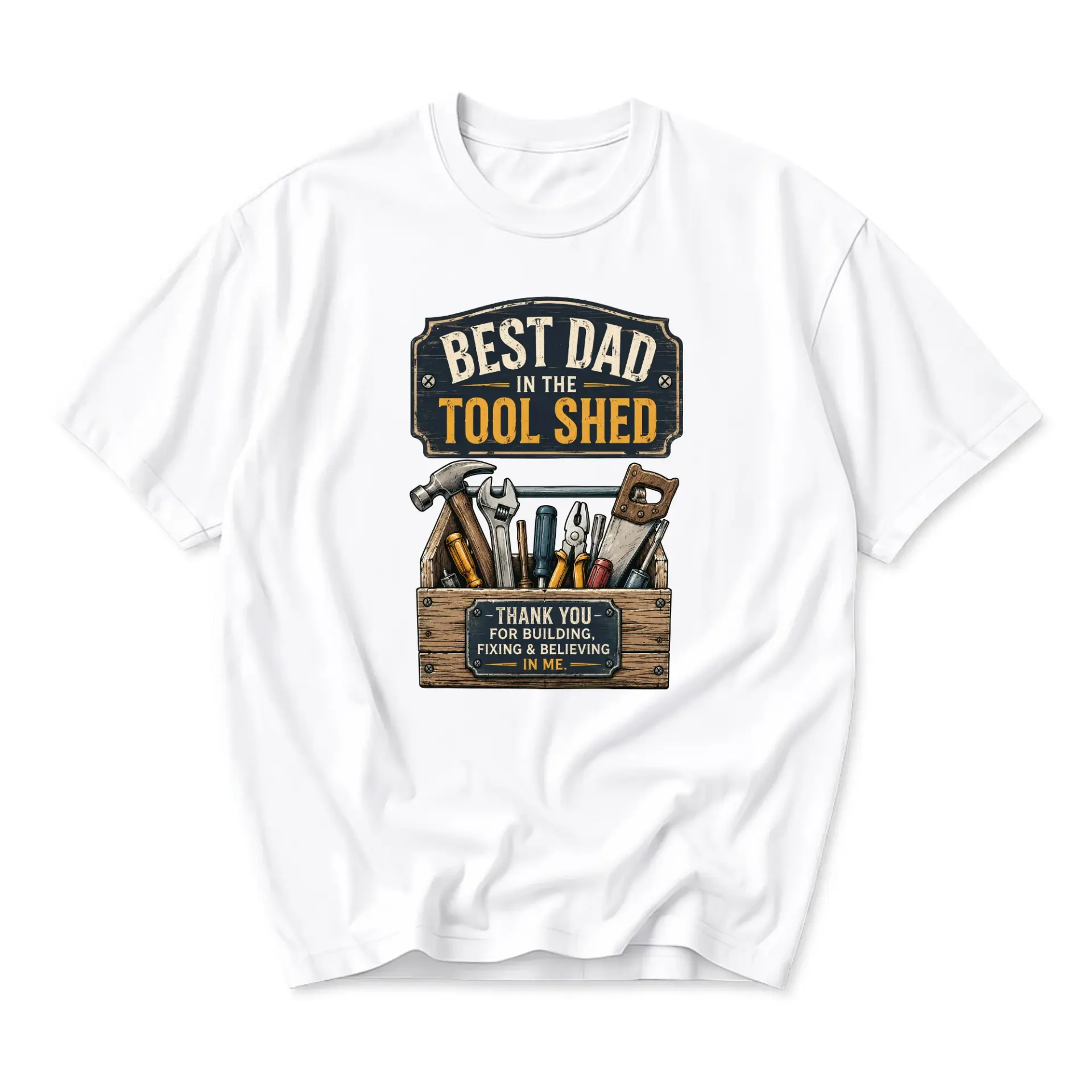 Funny Shirt Best Dad in the Shed Graphic Tee Unisex Casual Apparel for Men and Women Workshop Inspired Print