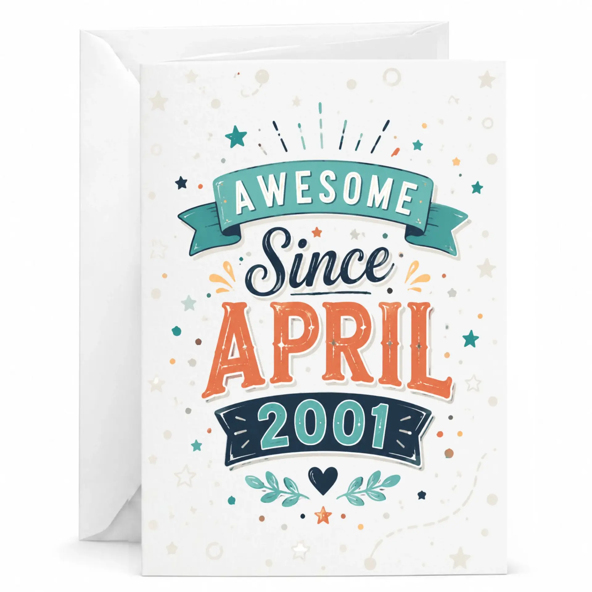 Birthday Card Awesome Since April 2001 Vintage Style Celebration Greeting Card for Milestone Birthdays and Special Events