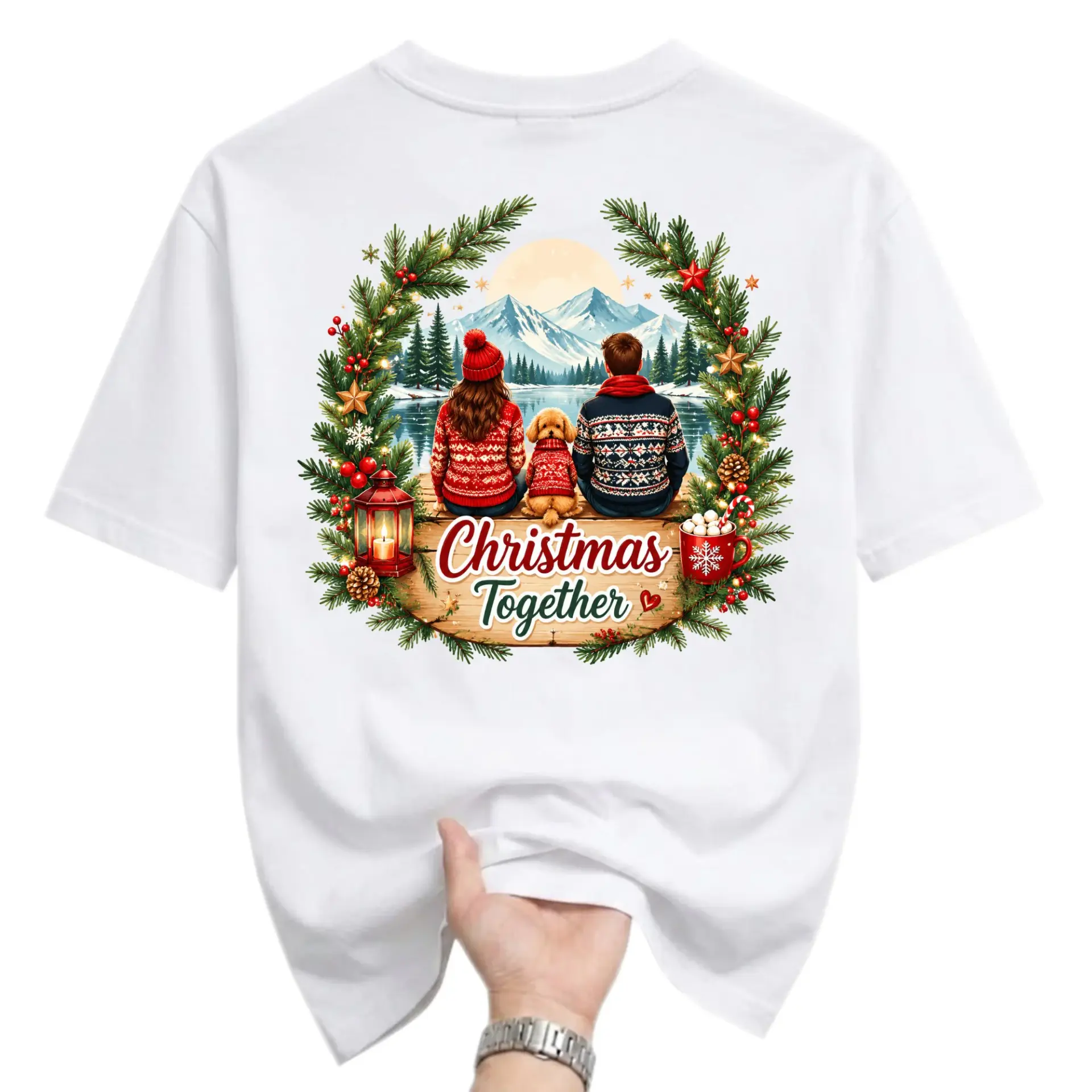 Graphic Tee Christmas Together Holiday Sweater Design Unisex Crew Neck