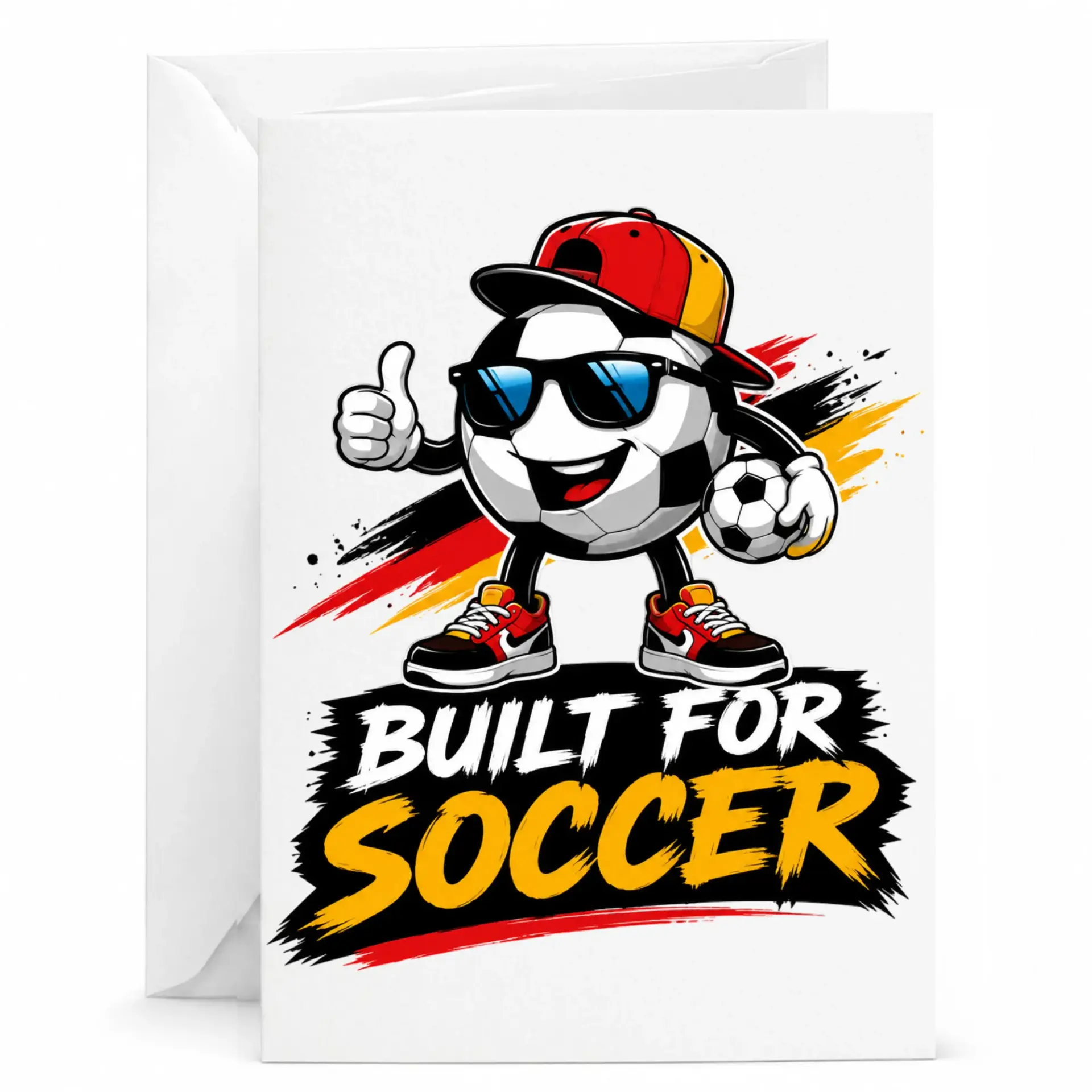 Funny Soccer Greeting Card Built for Soccer Sport Theme Athlete Gift Idea for Sports Enthusiast Birthday or Celebration