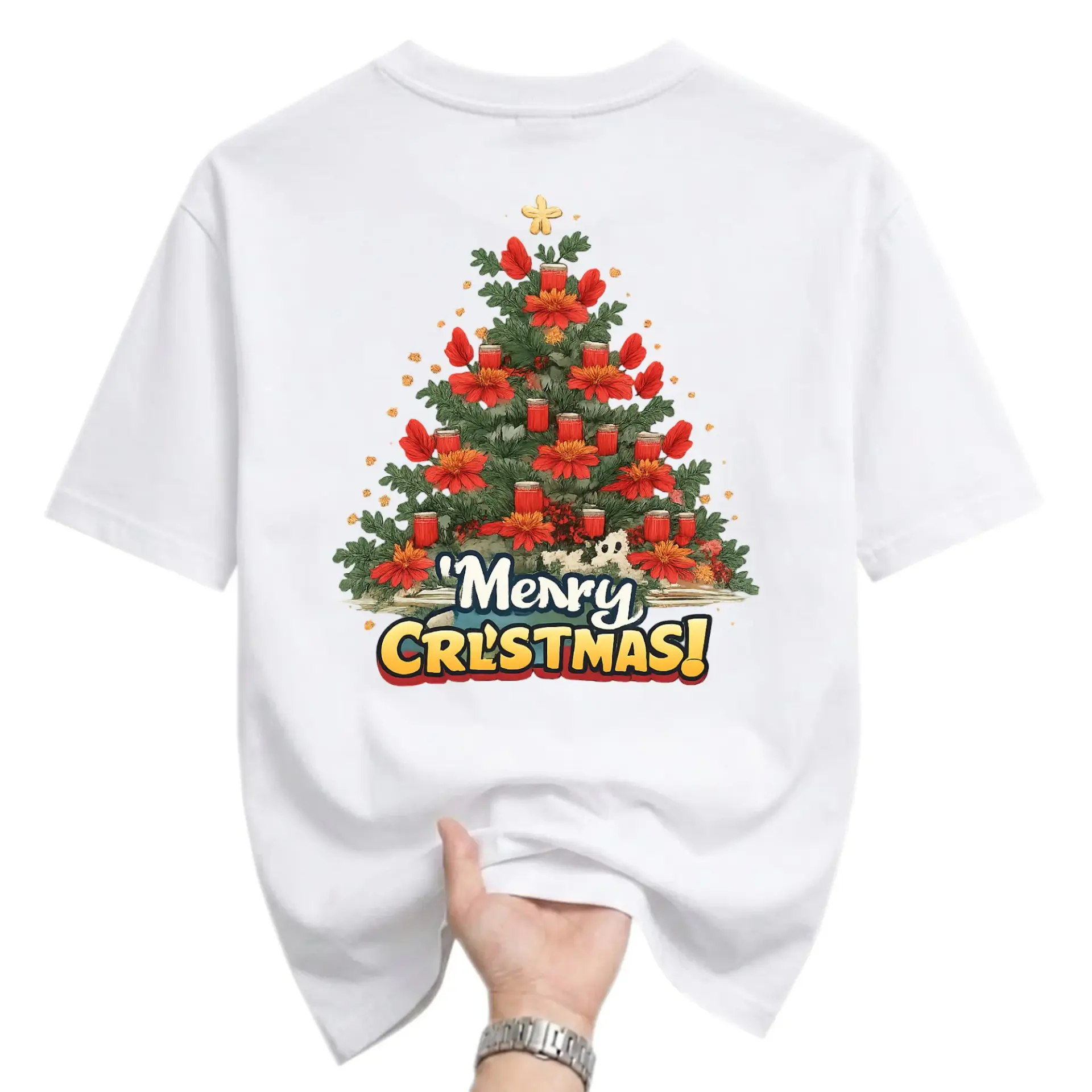 Funny Shirt Unisex Graphic Printed T-Shirt Featuring Festive Holiday Tree