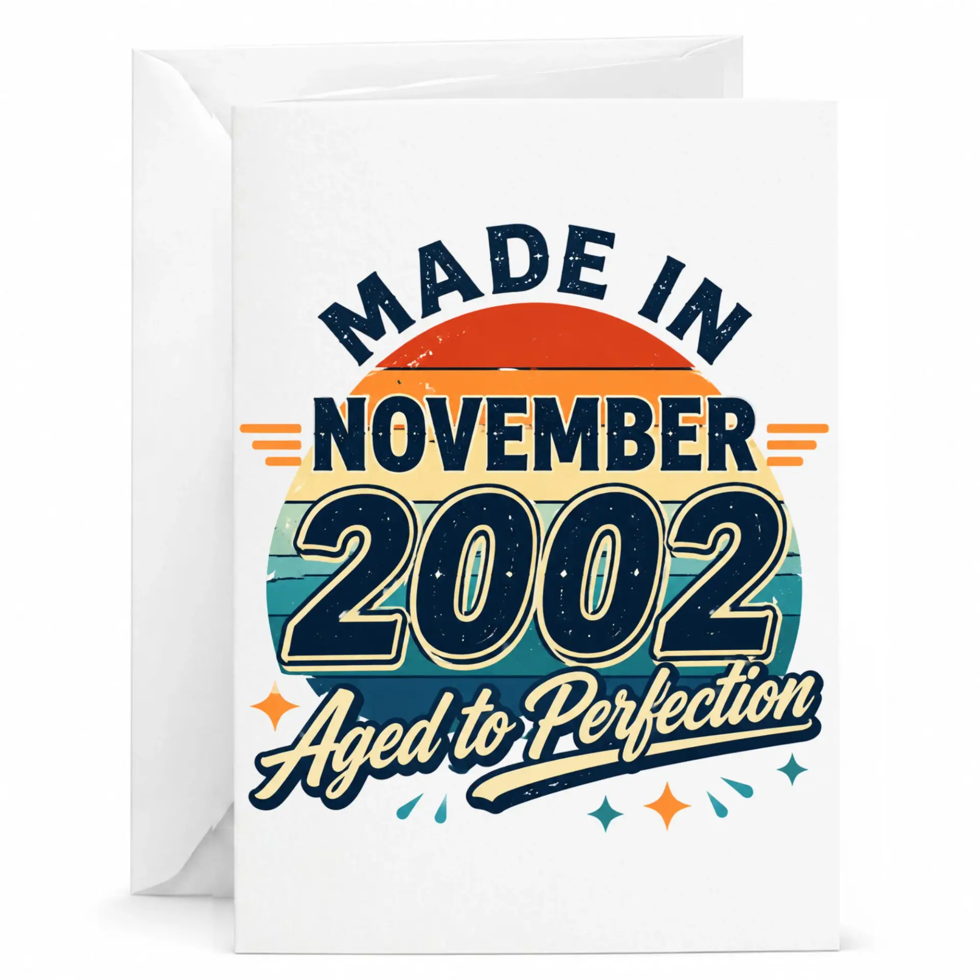 Birthday Card Made in November 2002 Aged to Perfection Vintage Style Greeting Card for Milestone Celebration