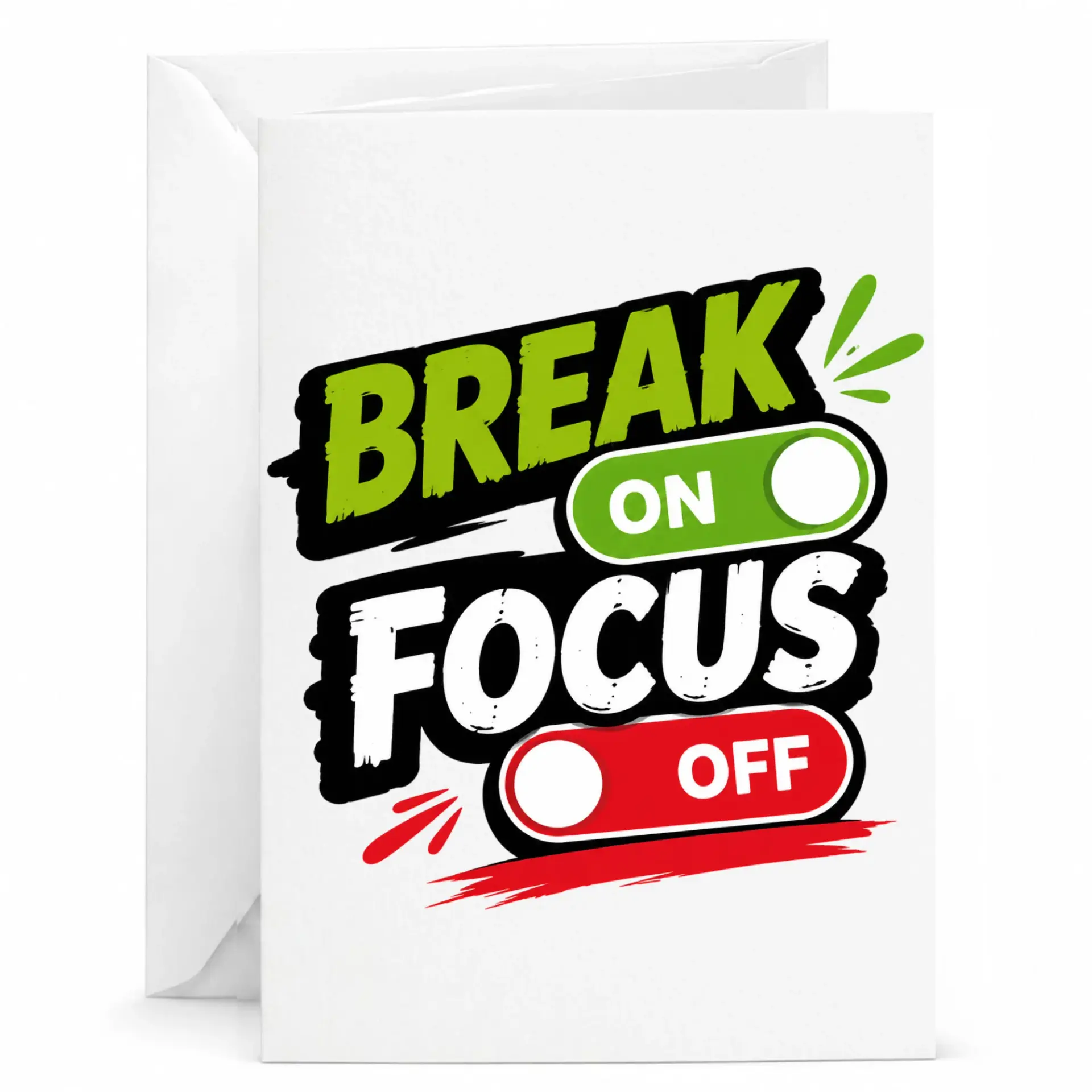 Funny Greeting Card Break on Off Humorous Design Professional Heavyweight Cardstock Stationery for All Occasions