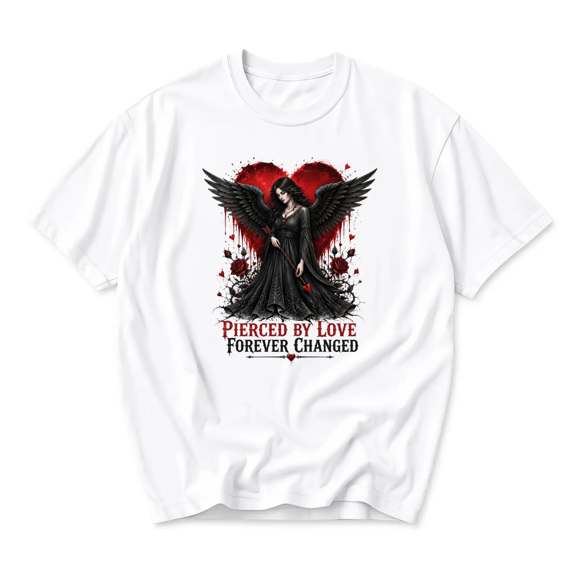 Graphic Tee Pierced by Love Forever Changed Art Print Unisex Crew Neck Cotton Blend Casual Short Sleeve Shirt