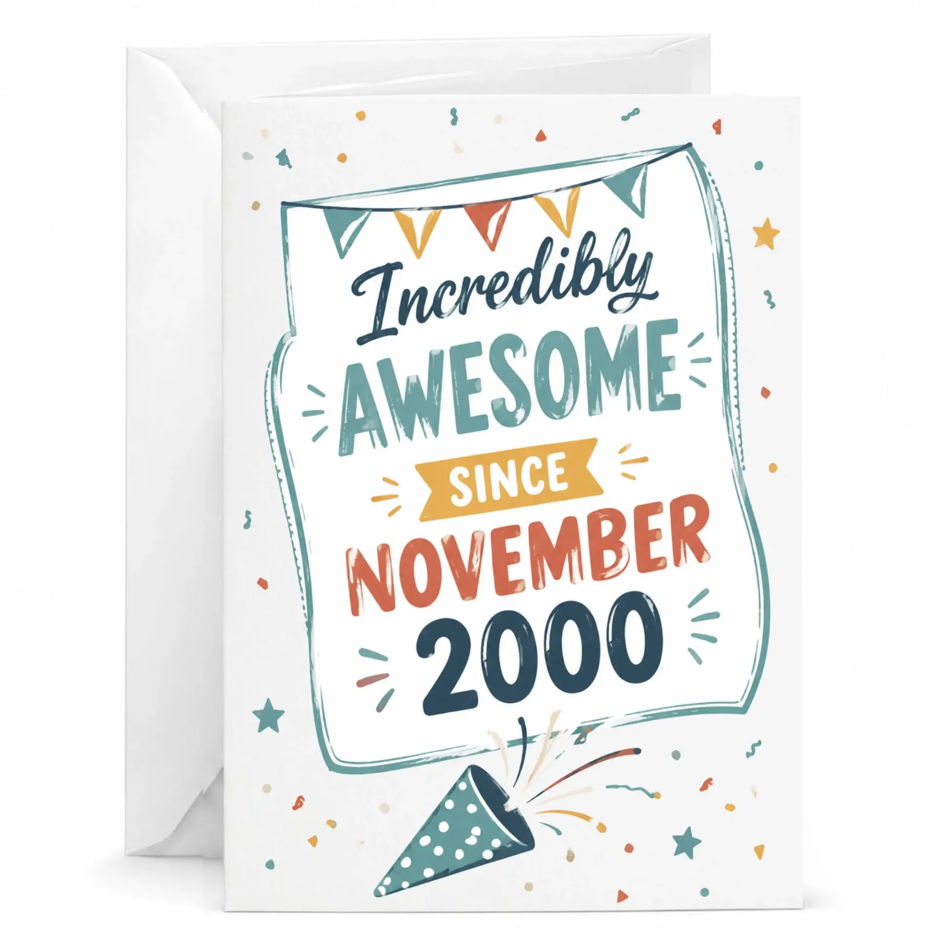 Birthday Card Incredibly Awesome Since November 2000 Vintage Style Milestone Greeting Card with White Envelope