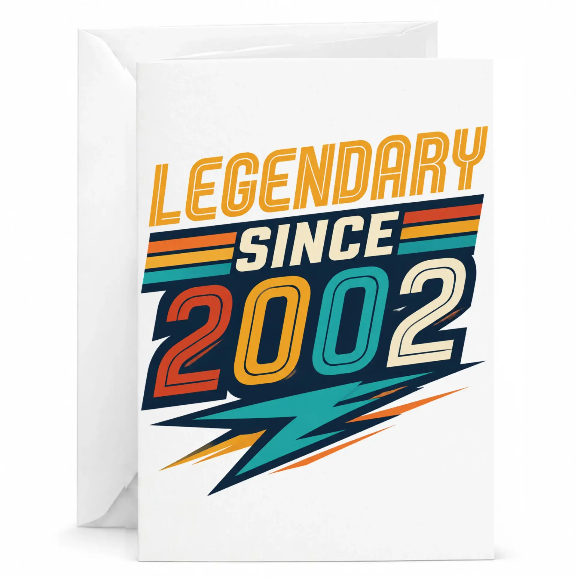 Birthday Card Legendary Since 2002 Retro Style Vintage Inspired Greeting Card for Milestone Celebration