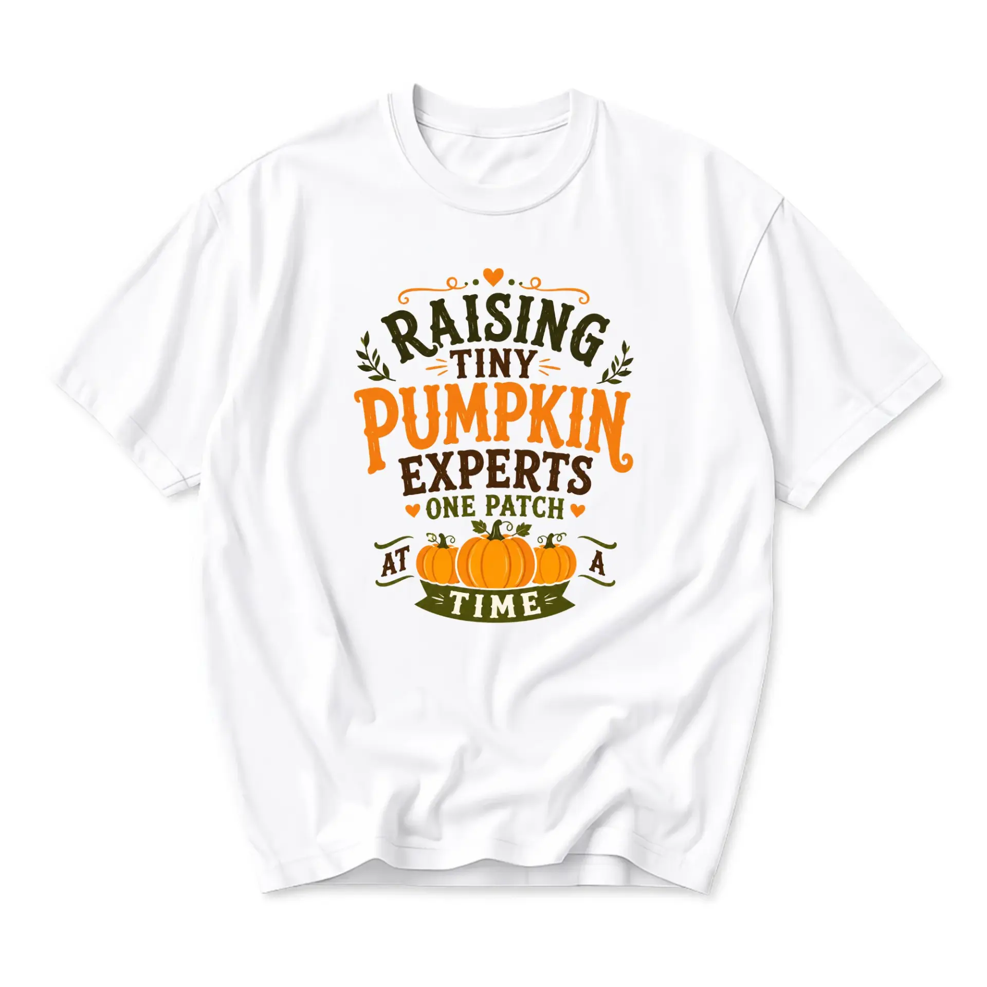 Funny Shirt Raising Tiny Pumpkin Experts Print Unisex Graphic Tee Comfortable Casual Crew Neck Cotton Apparel Autumn
