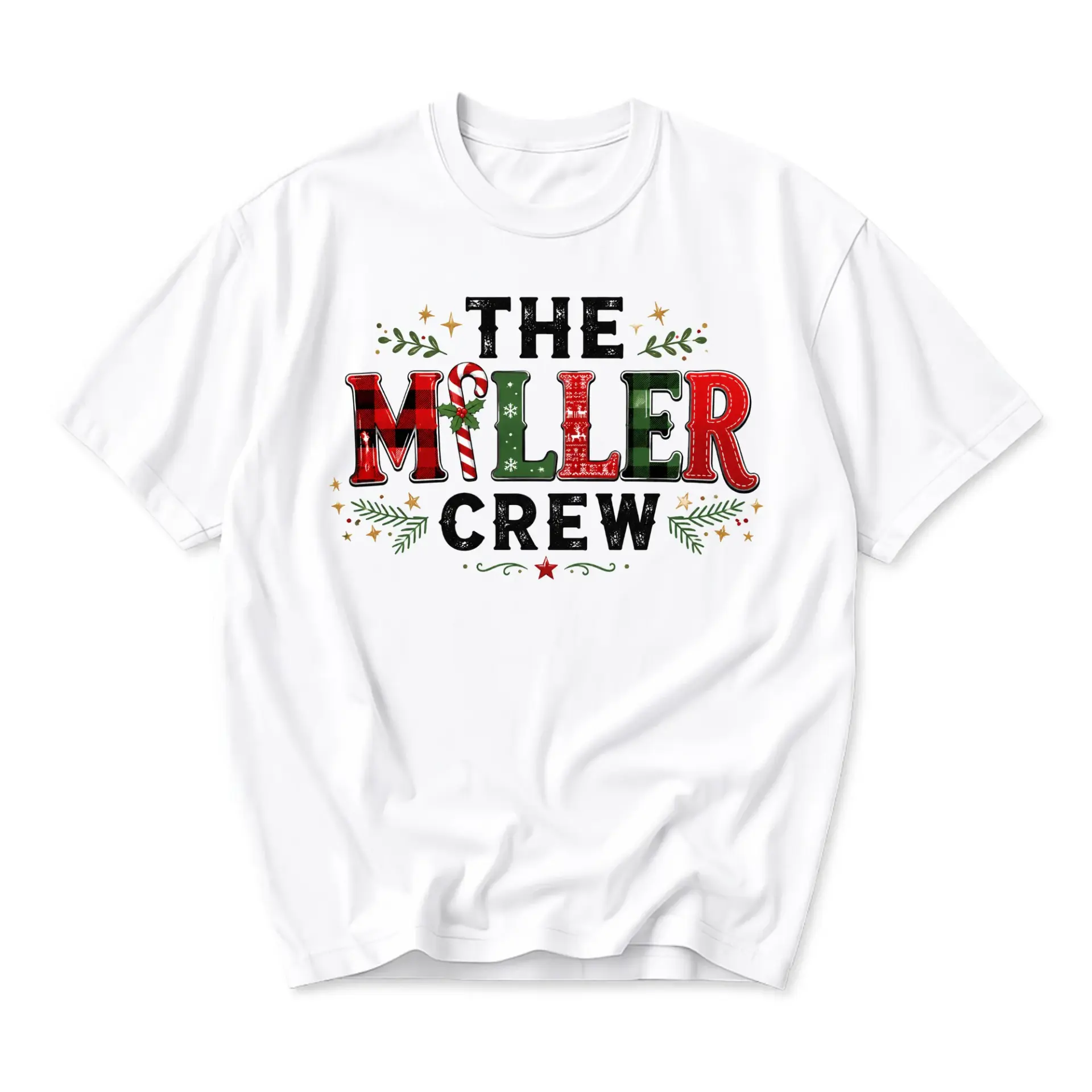 Graphic Tee the Crew Holiday Shirt Unisex Neck Short Sleeve Soft Casual